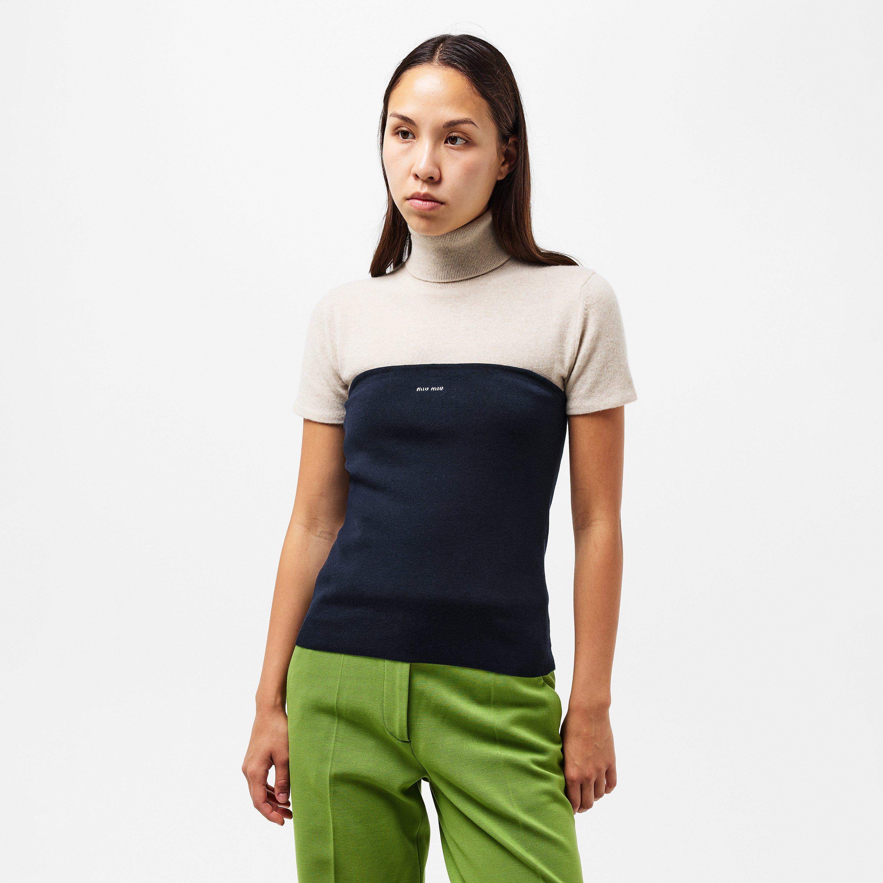 Bleu - Miu Miu - Women's Crew Neck Jumper - 3