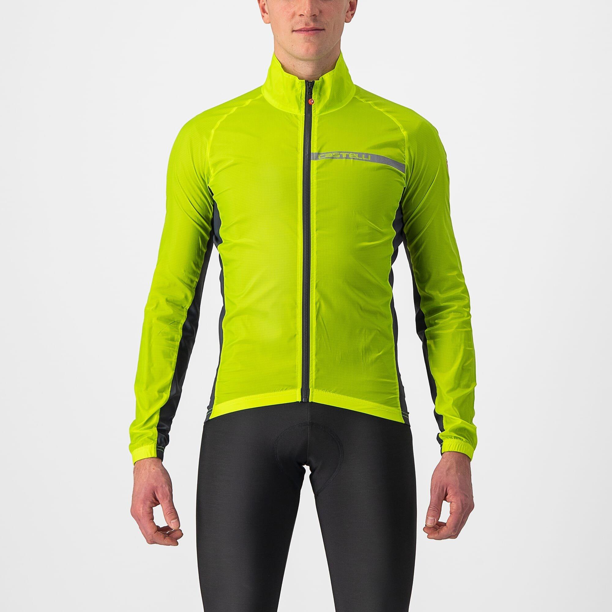 Castelli Men's Squadra Wind Shell Stretch Performance Cycling Jacket - Lime - Medium
