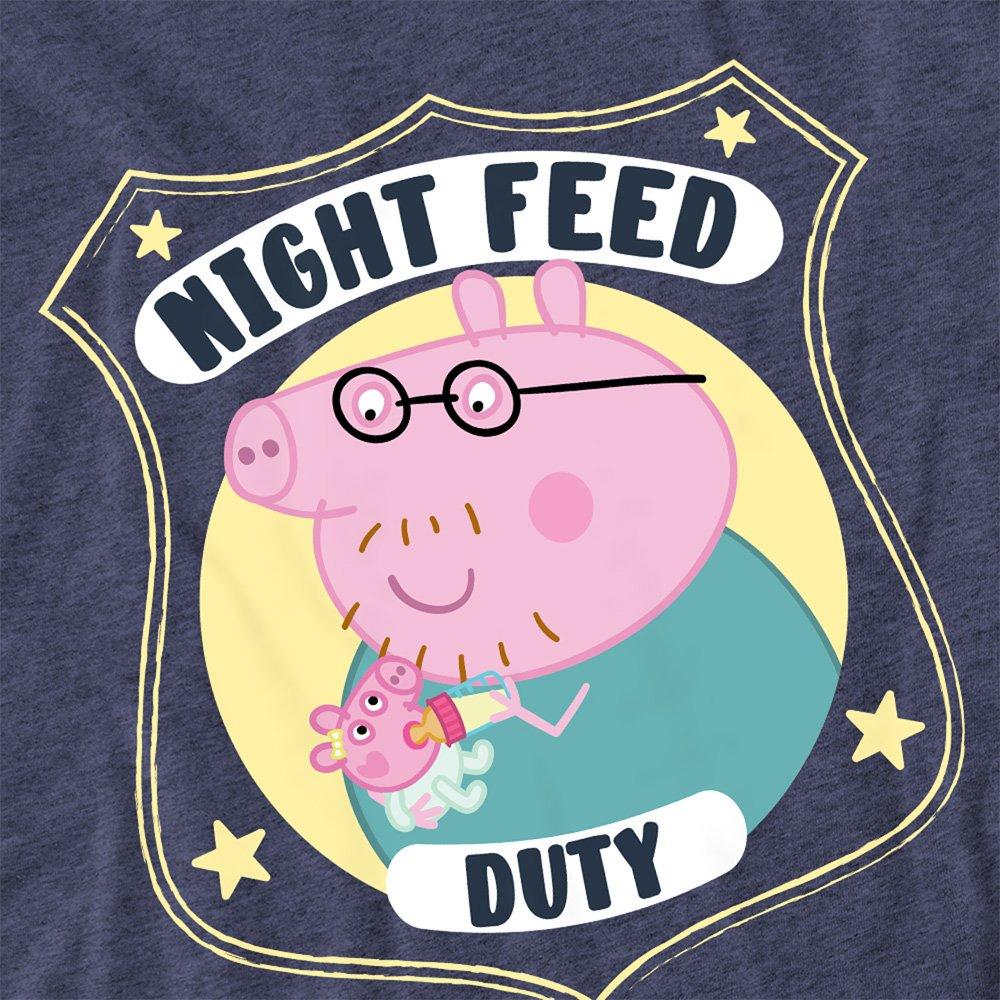 Navy - Hasbro - Peppa Pig - Daddy Pig Night Feed Duty T-Shirt Hea - 2