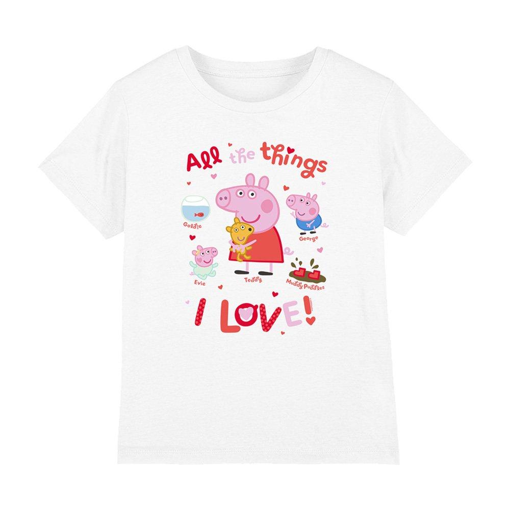 White - Hasbro - Peppa Pig All The Things I Love Kids T-Shirt Whit - 1