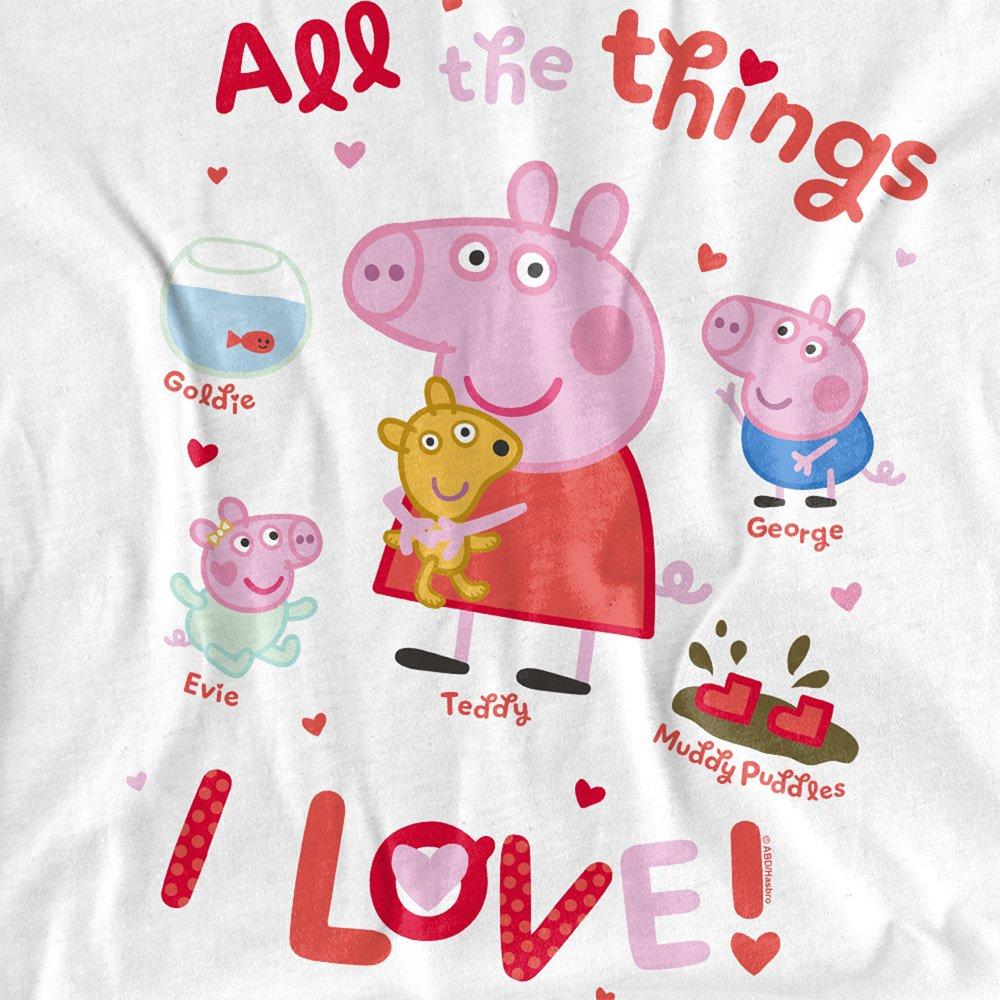 White - Hasbro - Peppa Pig All The Things I Love Kids T-Shirt Whit - 2