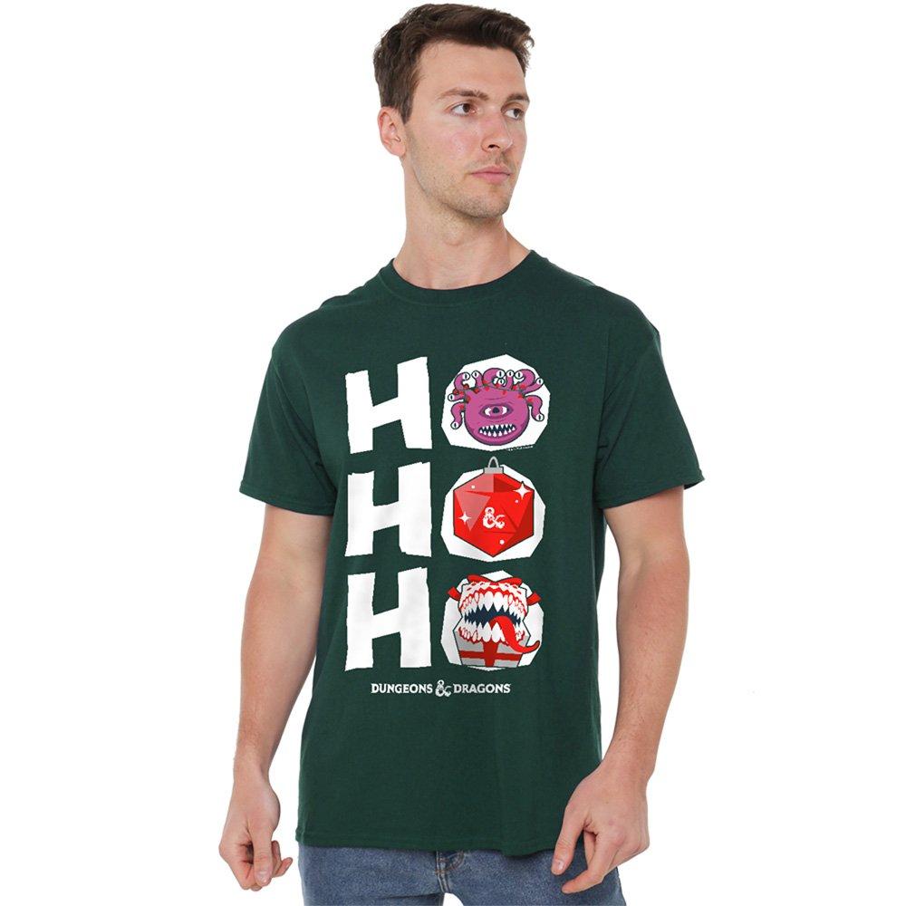 Hasbro Men's Dungeons & Dragons Christmas Ho Ho Ho T Shirt - Dark Green - XXL
