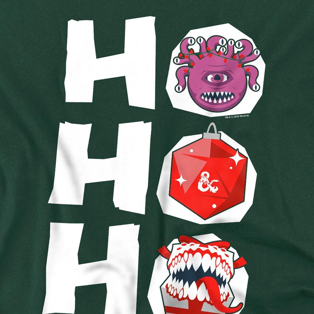 Dark Green - Hasbro - Dungeons & Dragons Christmas Ho Ho Ho Mens T Shirt - 2