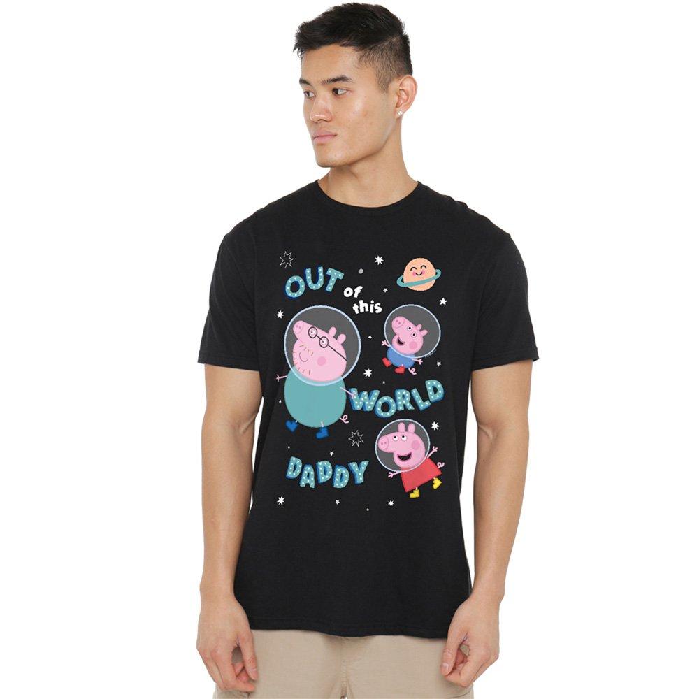 Black - Hasbro - Peppa Pig Out Of This World Daddy Pig T Shirt Bla - 1