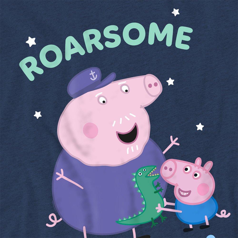 Navy - Hasbro - Peppa Pig Roarsome Grandpa Pig T Shirt Heather Na - 2