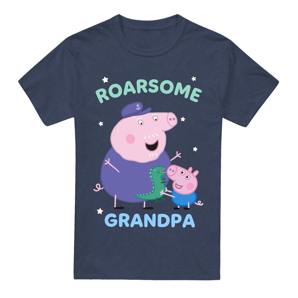 Navy - Hasbro - Peppa Pig Roarsome Grandpa Pig T Shirt Heather Na - 4