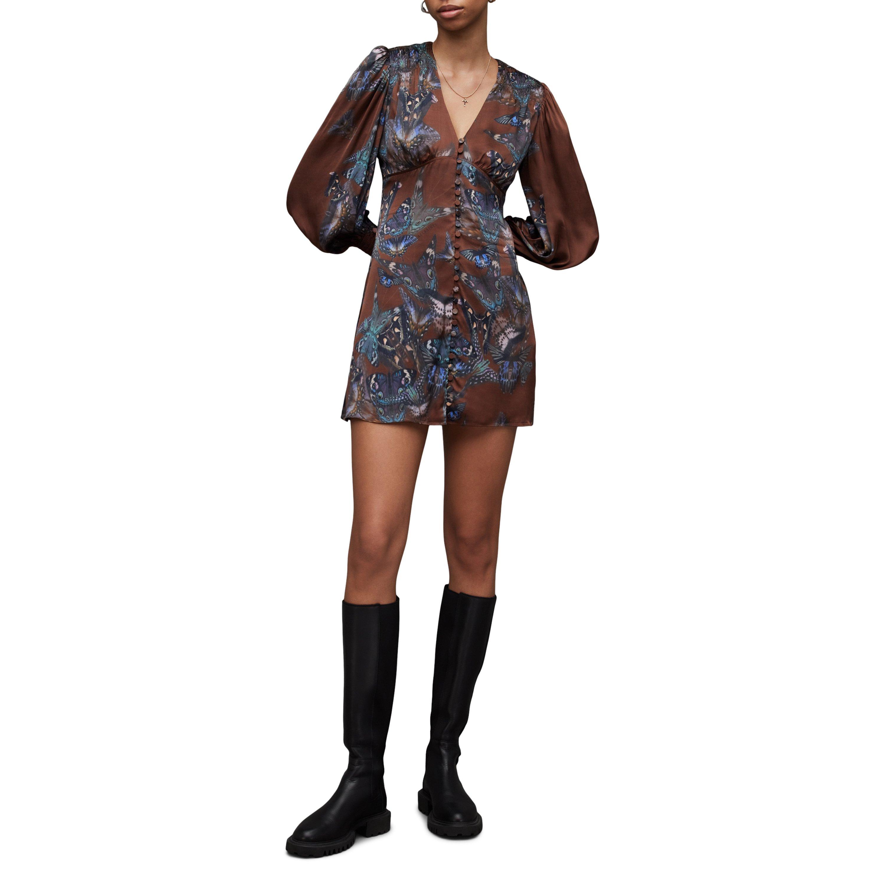 Coffee Brown - AllSaints - Auden Lilly Dress - 5