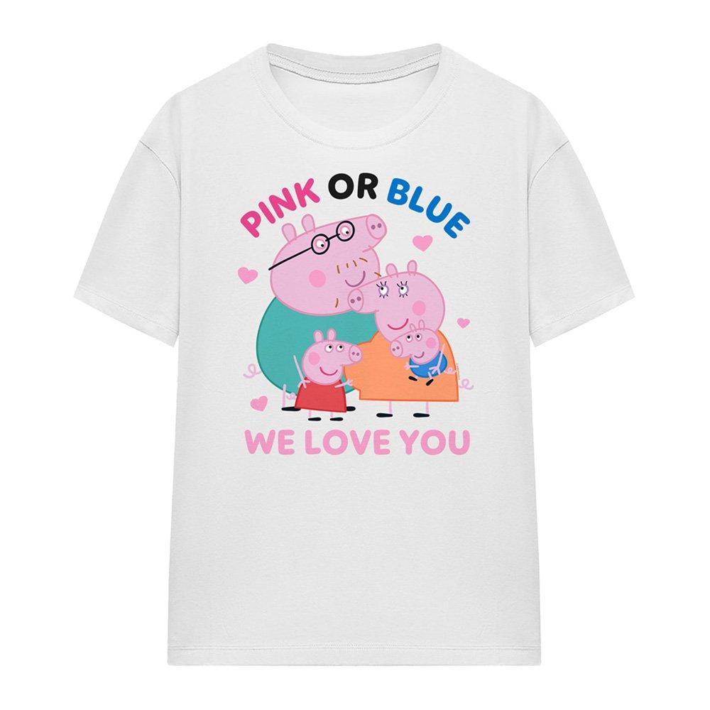 White - Hasbro - Peppa Pig Family Pink Or Blue We Love You T Shirt - 4