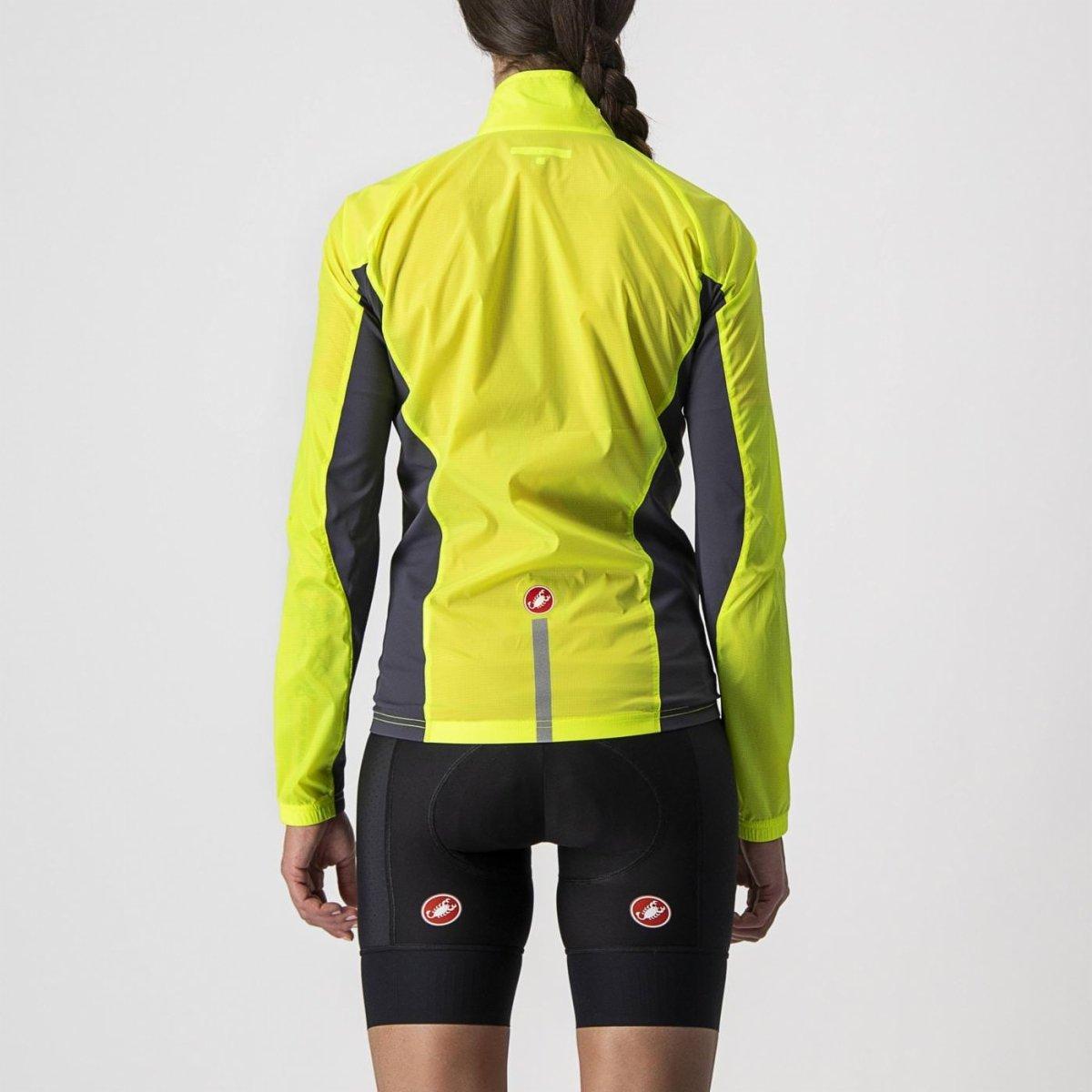 Yellow/Grey - Castelli - Squadra Stretch Long Sleeve Reflective Performance Cycling Jacket - 2