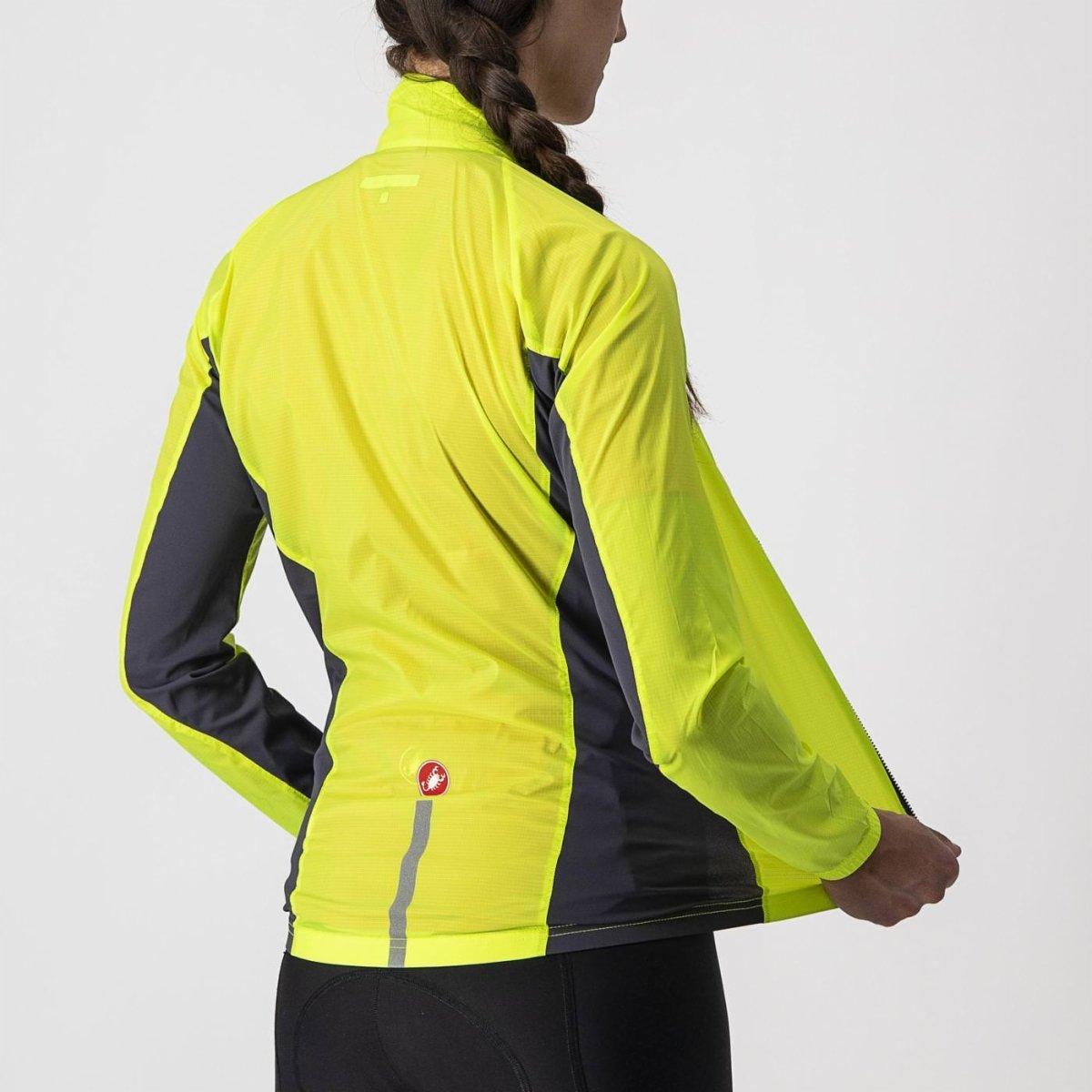 Yellow/Grey - Castelli - Squadra Stretch Long Sleeve Reflective Performance Cycling Jacket - 4