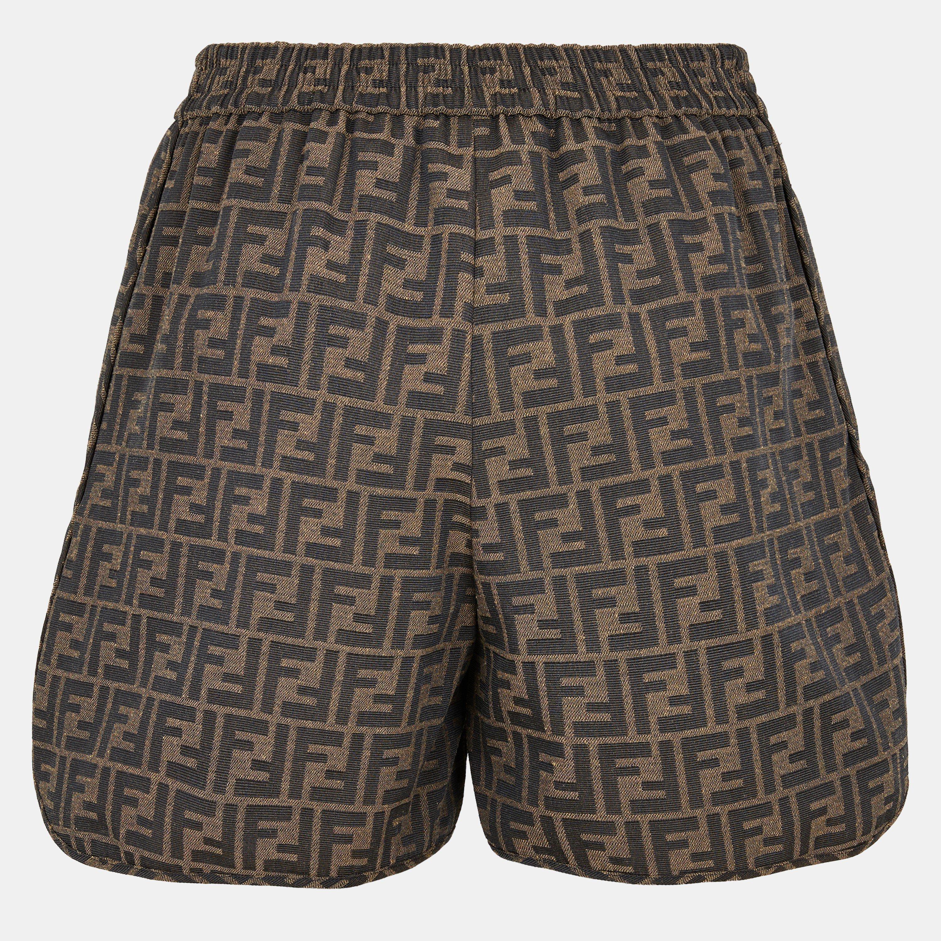 Tobacco - Fendi - Brown canvas shorts - 2