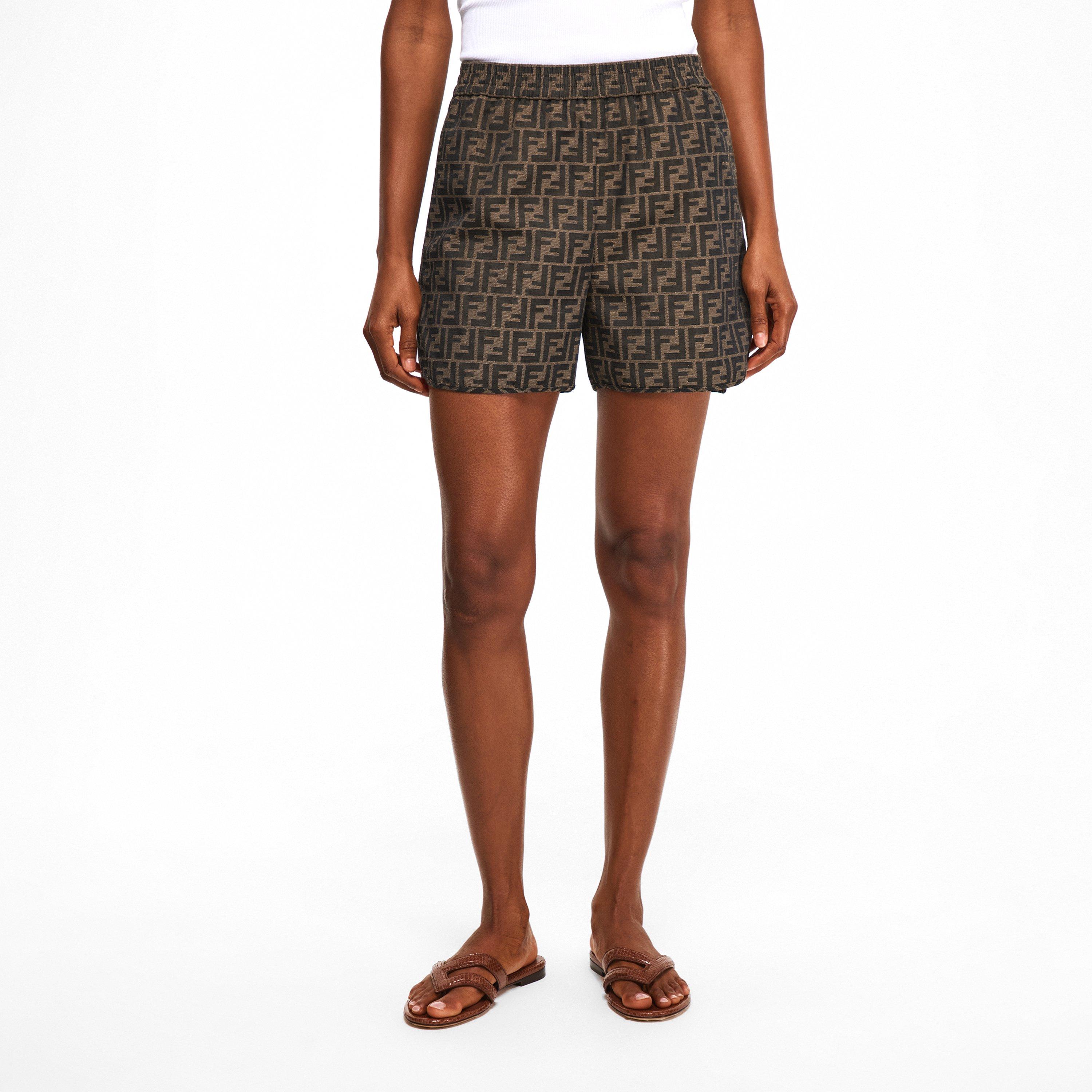 Tobacco - Fendi - Brown canvas shorts - 3