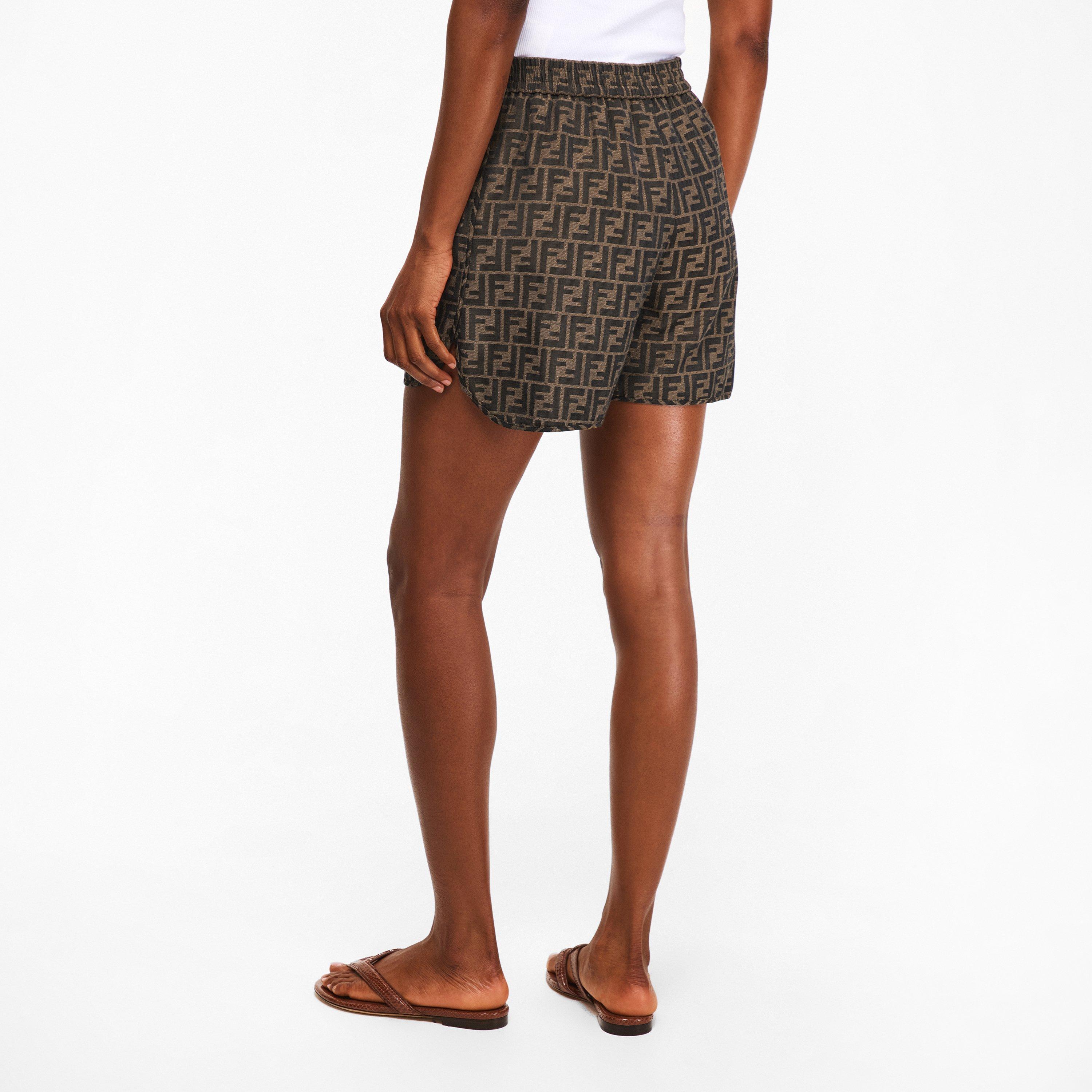 Tobacco - Fendi - Brown canvas shorts - 4