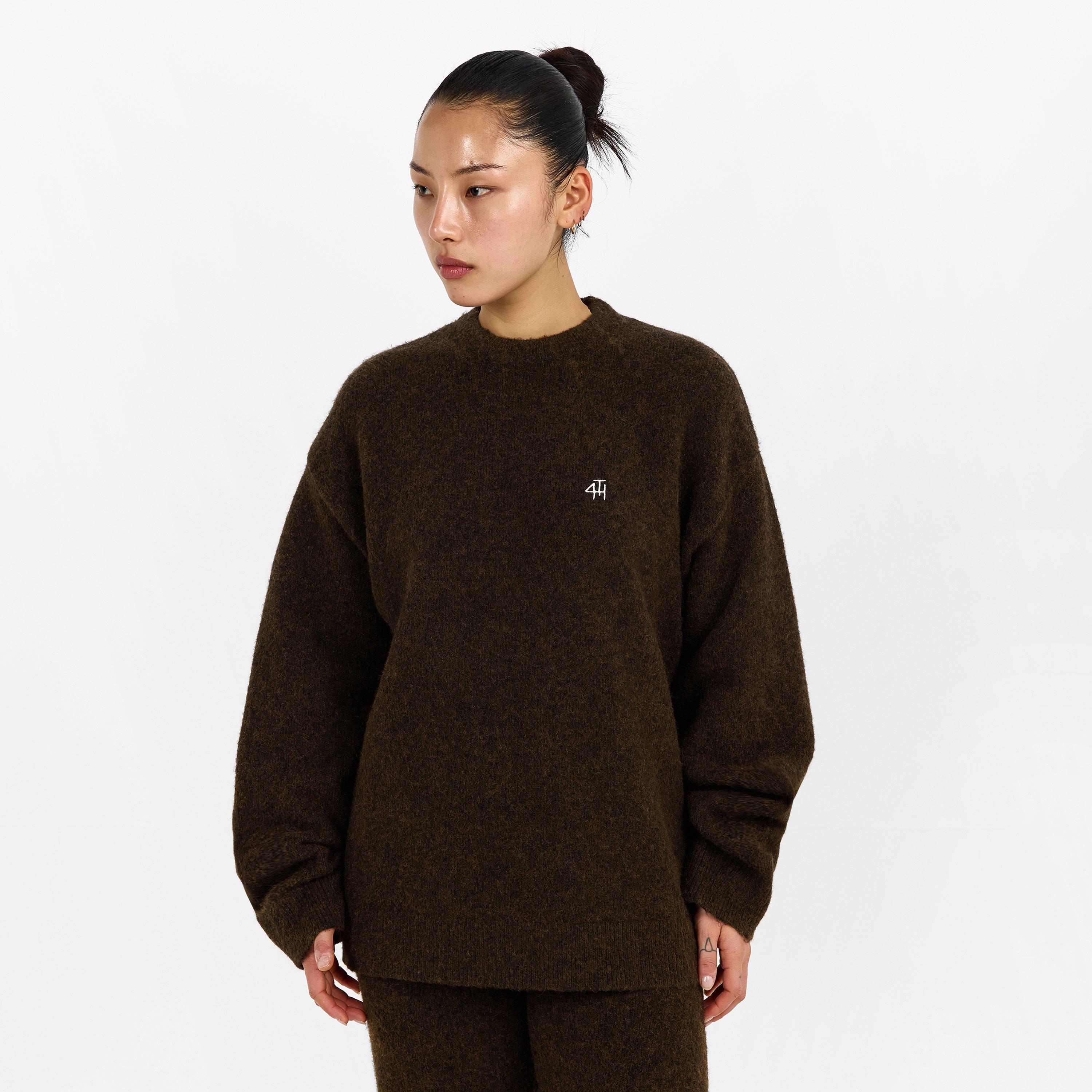 Chocolate - 4th and Reckless - Women's Brady Cotton Crew Neck Jumper - 3