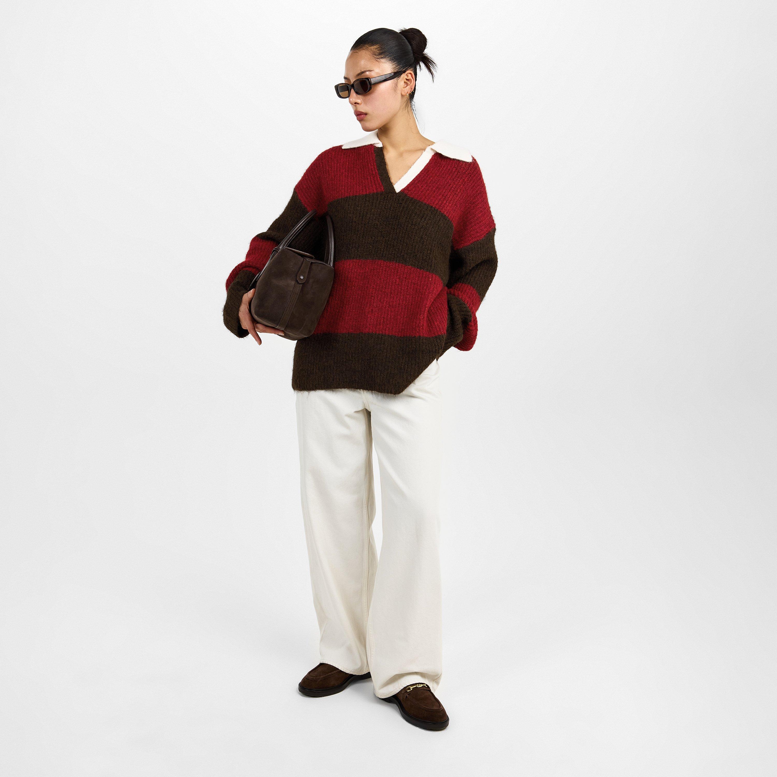 Stripe - 4th and Reckless - Womens Ruby Polo Jumper - 6