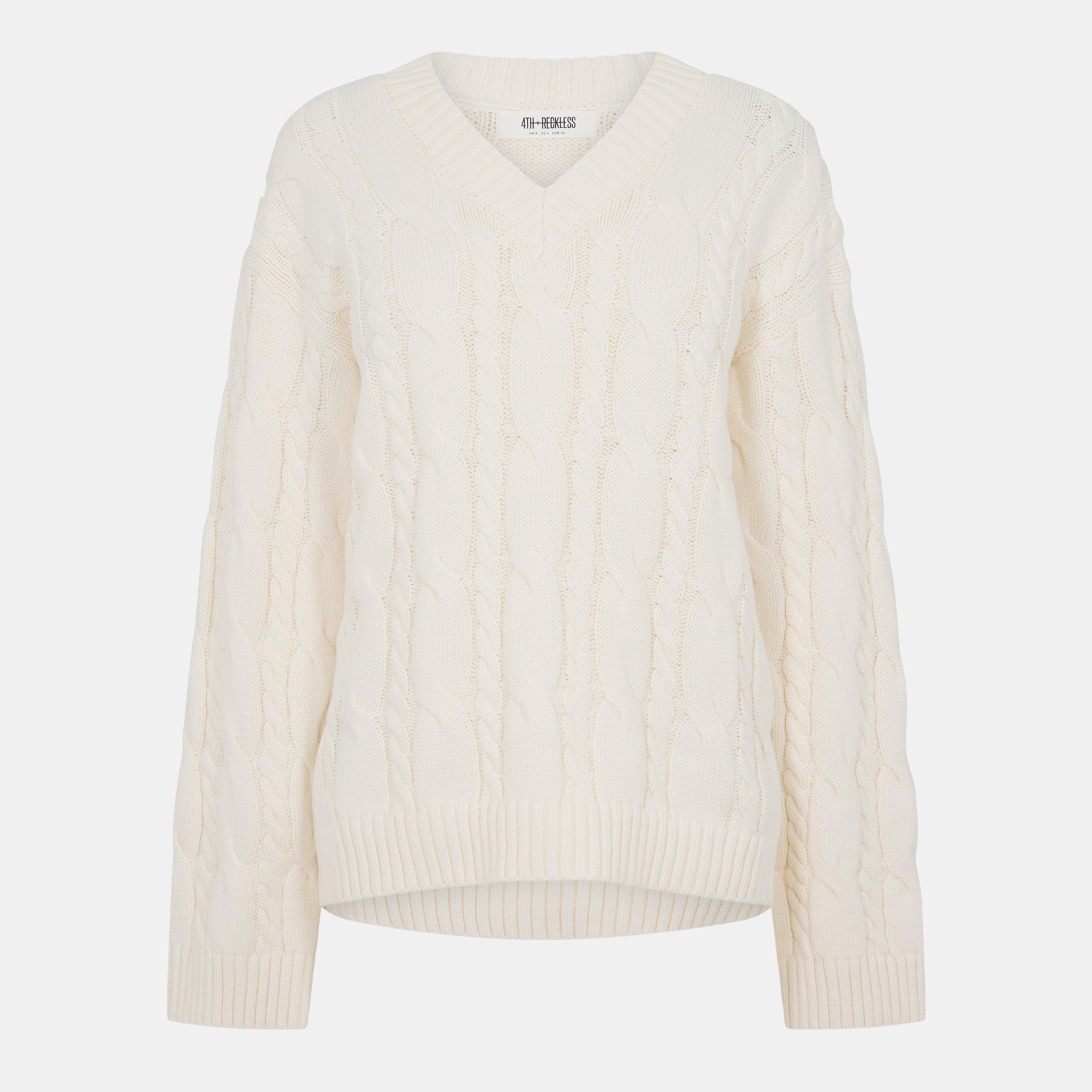 Cream - 4th and Reckless - Women's Jordan V Knitted Crew Neck Jumper - 1