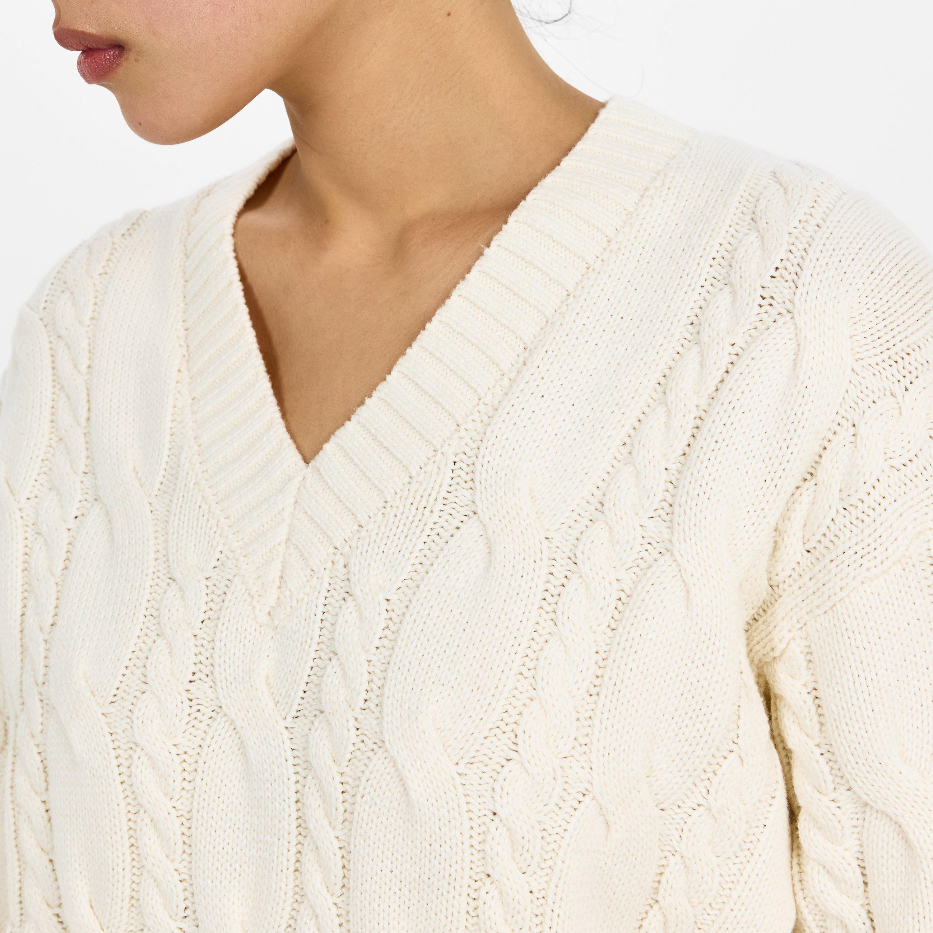 Cream - 4th and Reckless - Women's Jordan V Knitted Crew Neck Jumper - 5