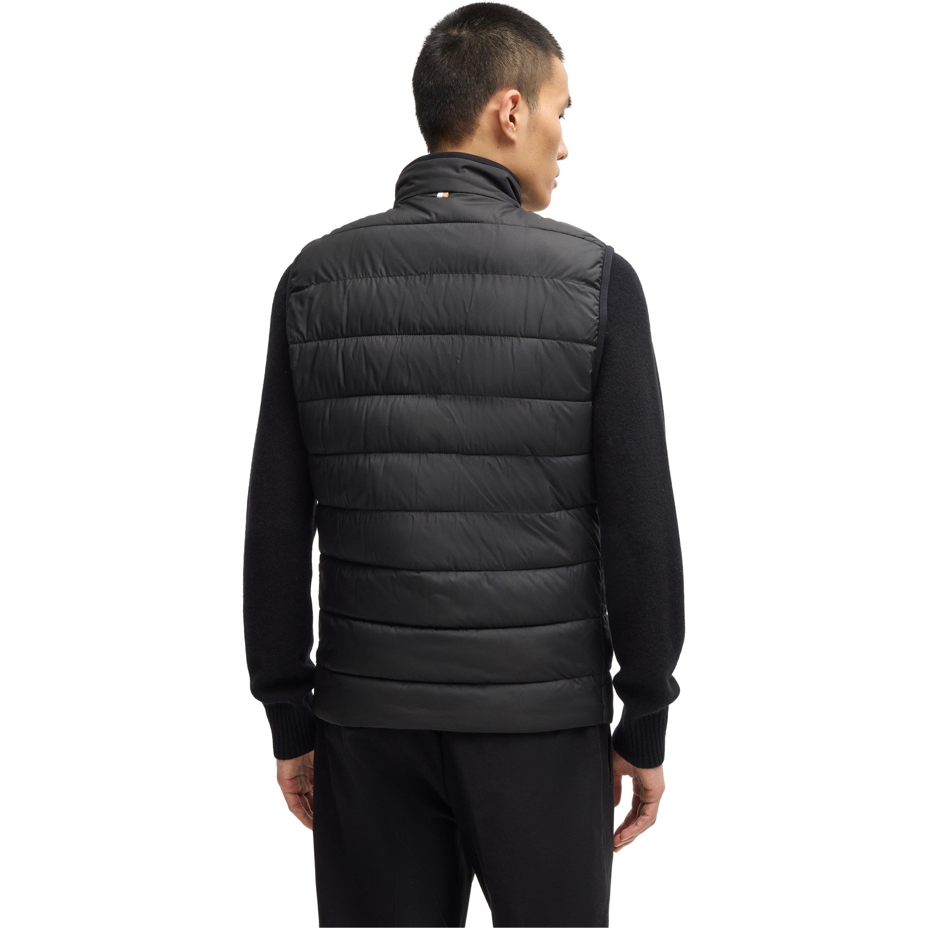 Black 001 - Boss - Men's H-Cenito Padded Water-Repellent Stand Collar Sleeveless Gilet - 3