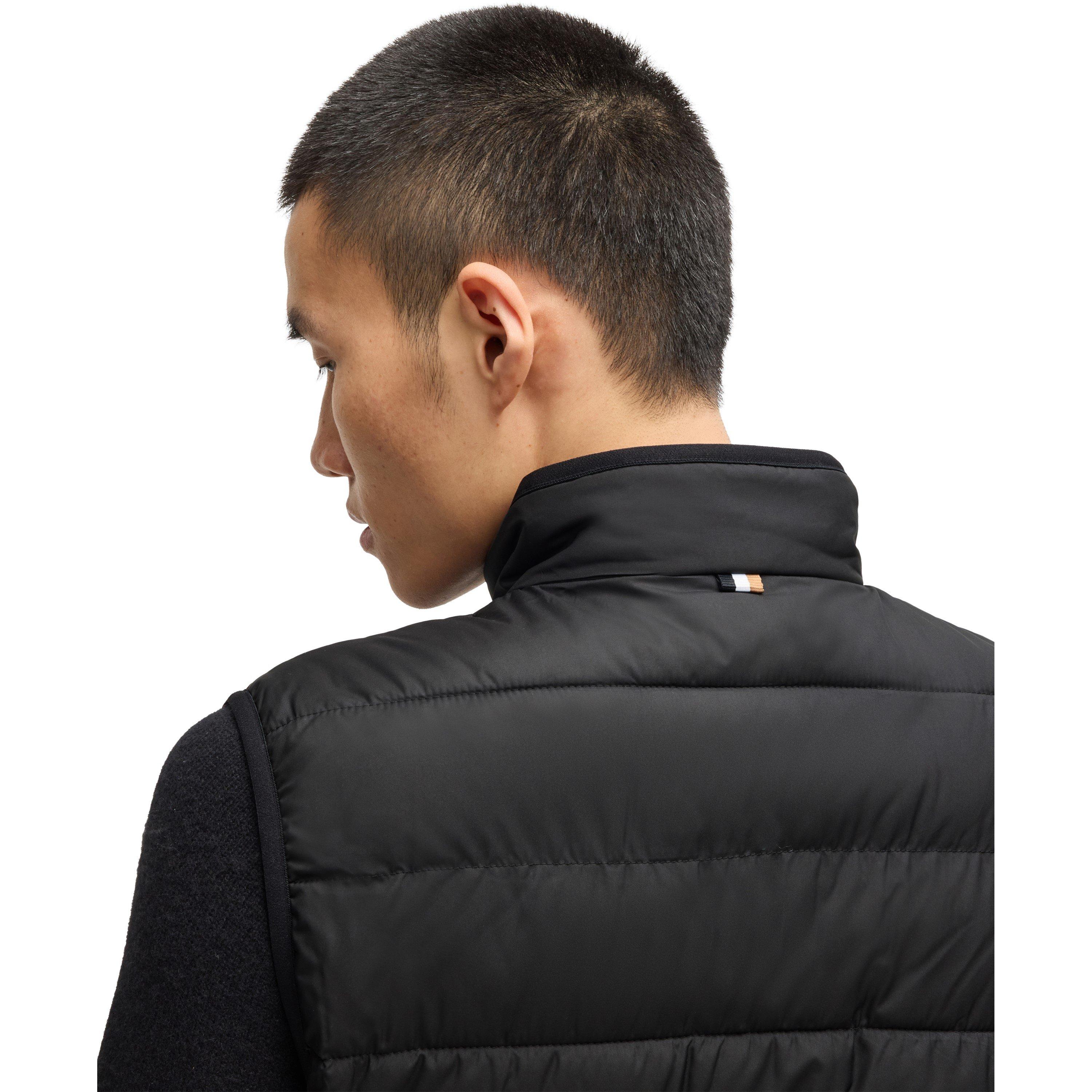 Black 001 - Boss - Men's H-Cenito Padded Water-Repellent Stand Collar Sleeveless Gilet - 4