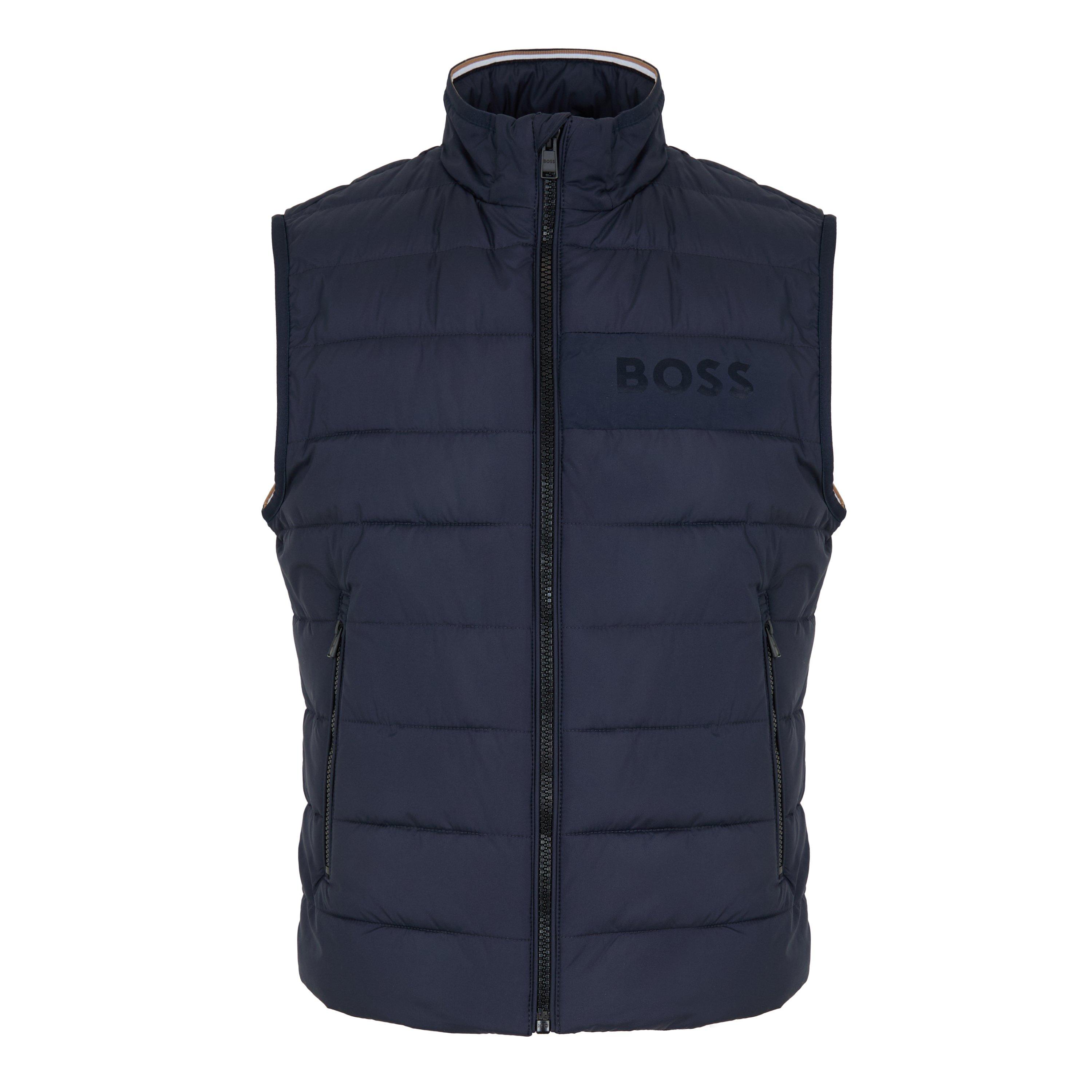 Boss Men's H-Cenito Padded Water-Repellent Stand Collar Sleeveless Gilet