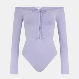 Brave Soul Sleeve Bodysuit with Ruched Detail