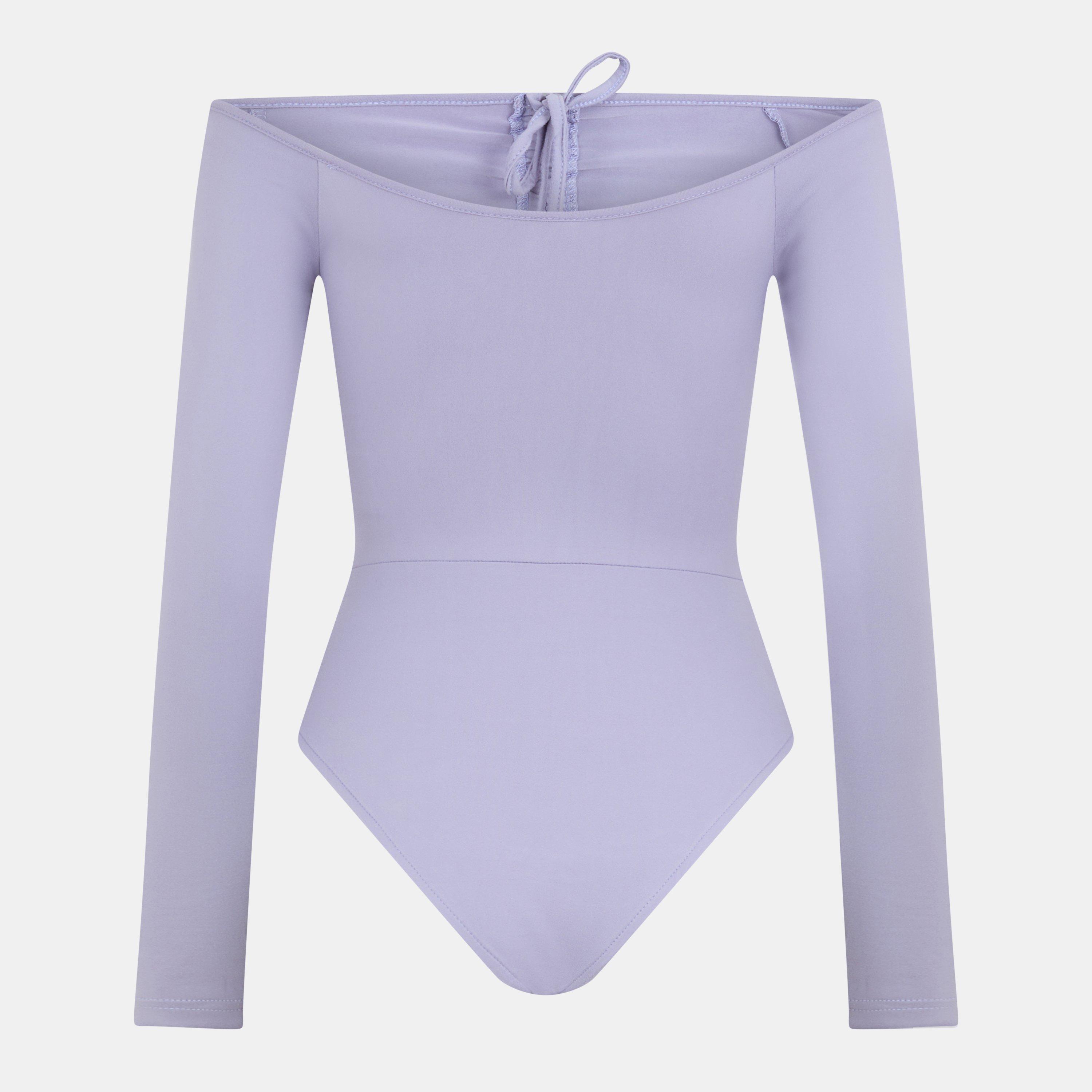 Lilac - Brave Soul - Sleeve Bodysuit with Ruched Detail - 2
