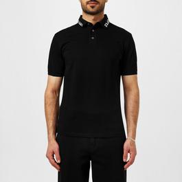 Emporio Armani Embroidered Pique Polo Top