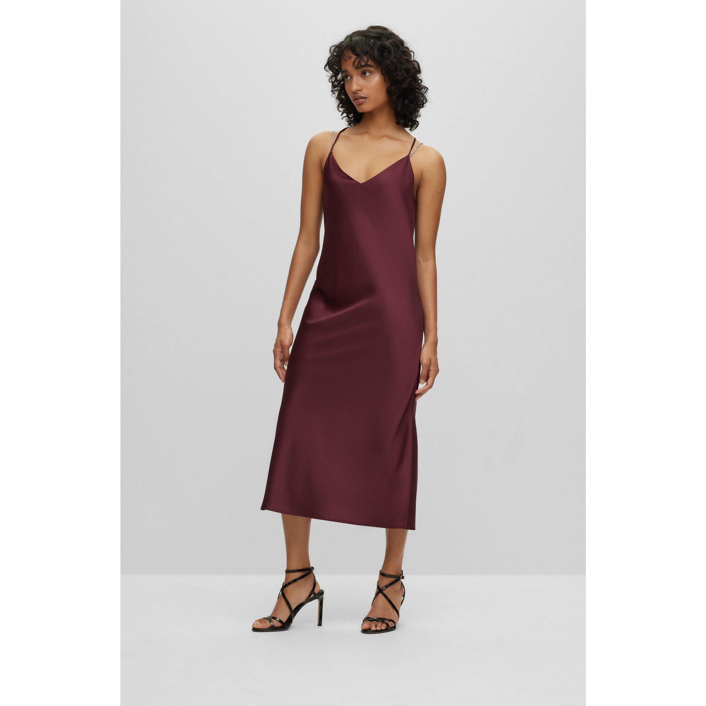 Open Red - Boss - Women's Dechana Satin Longline Slip Dress - 5