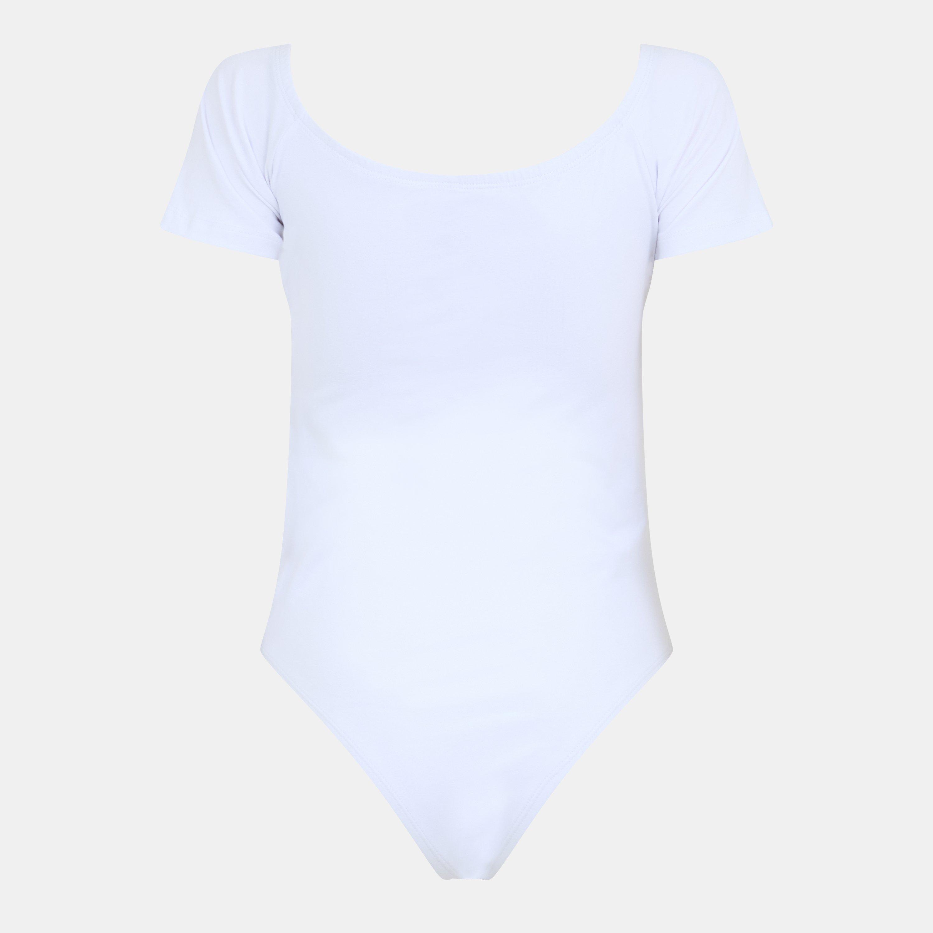 White - Brave Soul - Womens T-shirt bodysuit with Gathered Chest Detail - 2