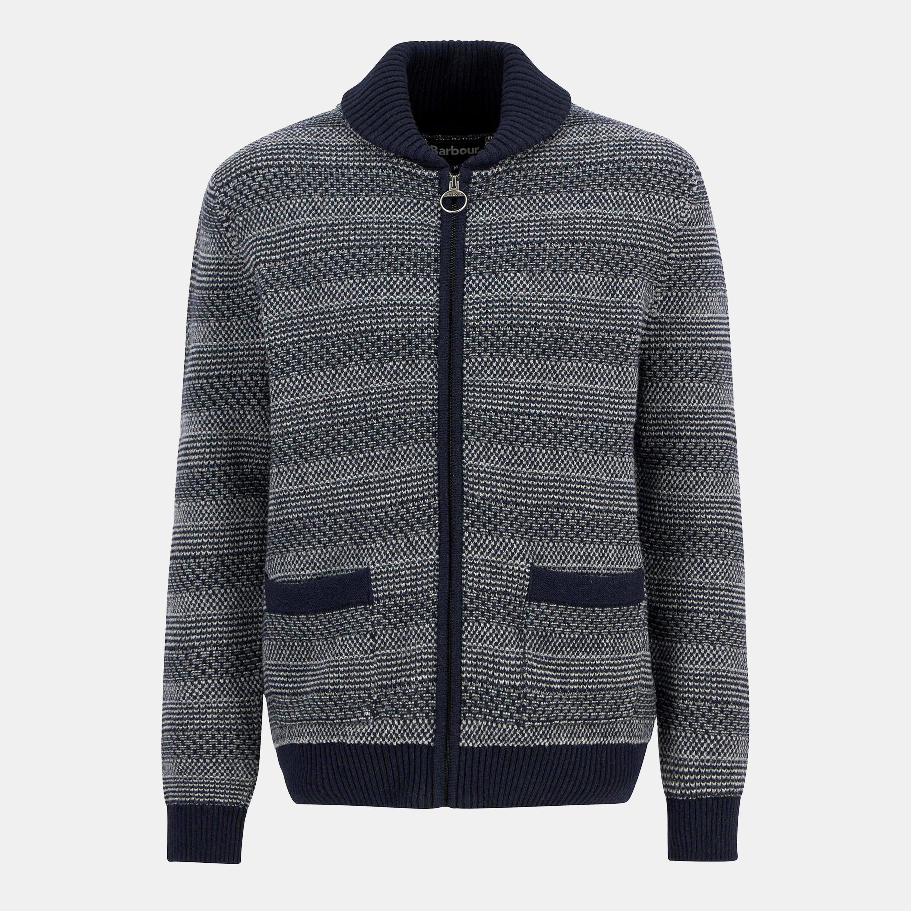 Navy - Barbour - Mens Helmsley Cardigan - 1