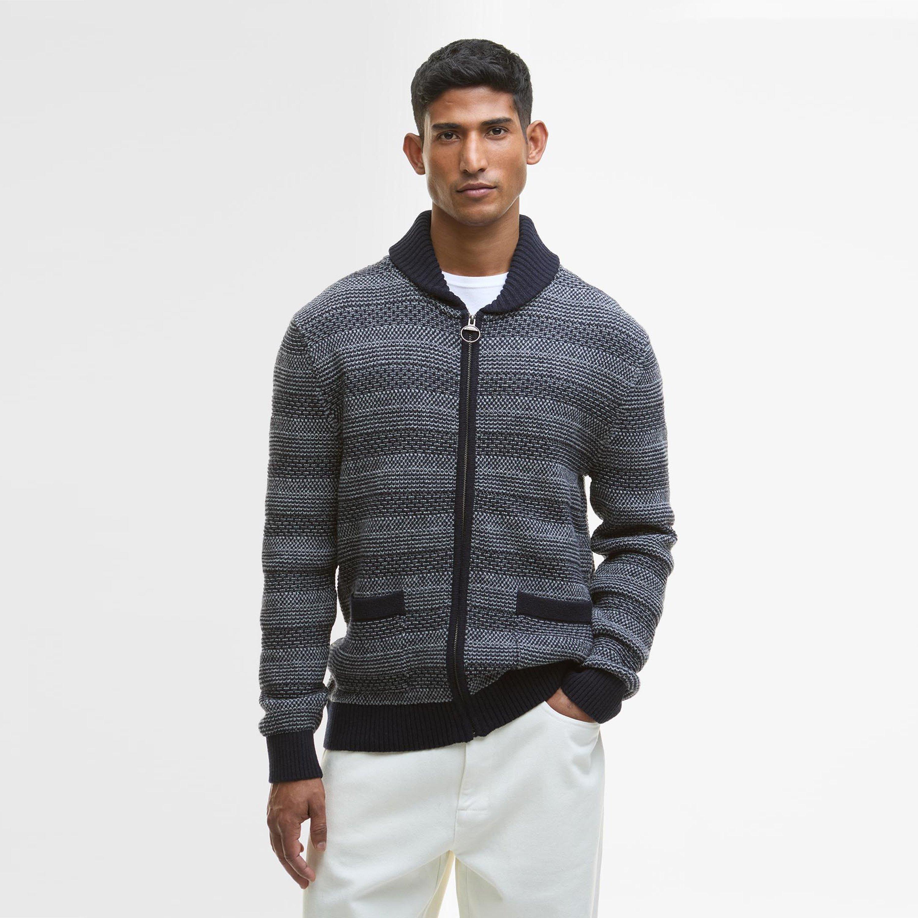 Navy - Barbour - Mens Helmsley Cardigan - 2