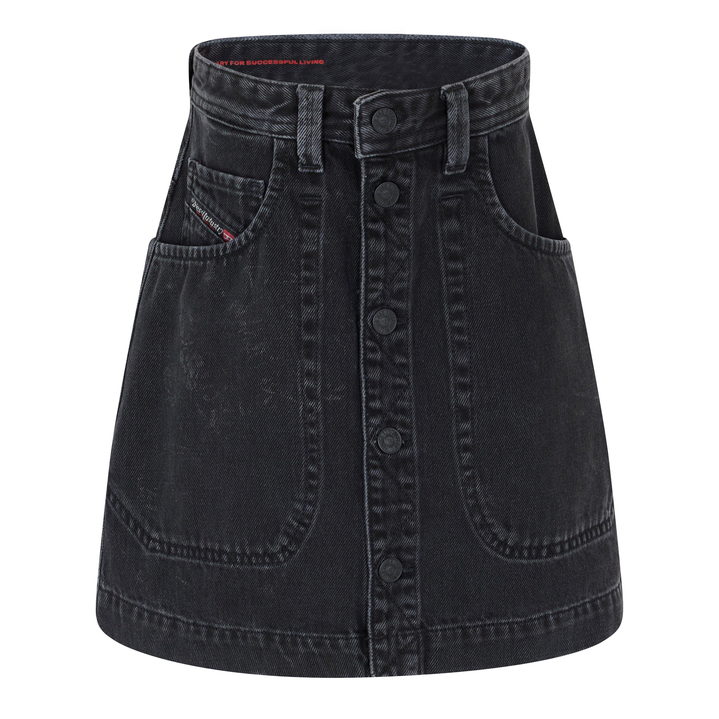 Diesel Women's Blk Gry Denim Denim Skirt - 26