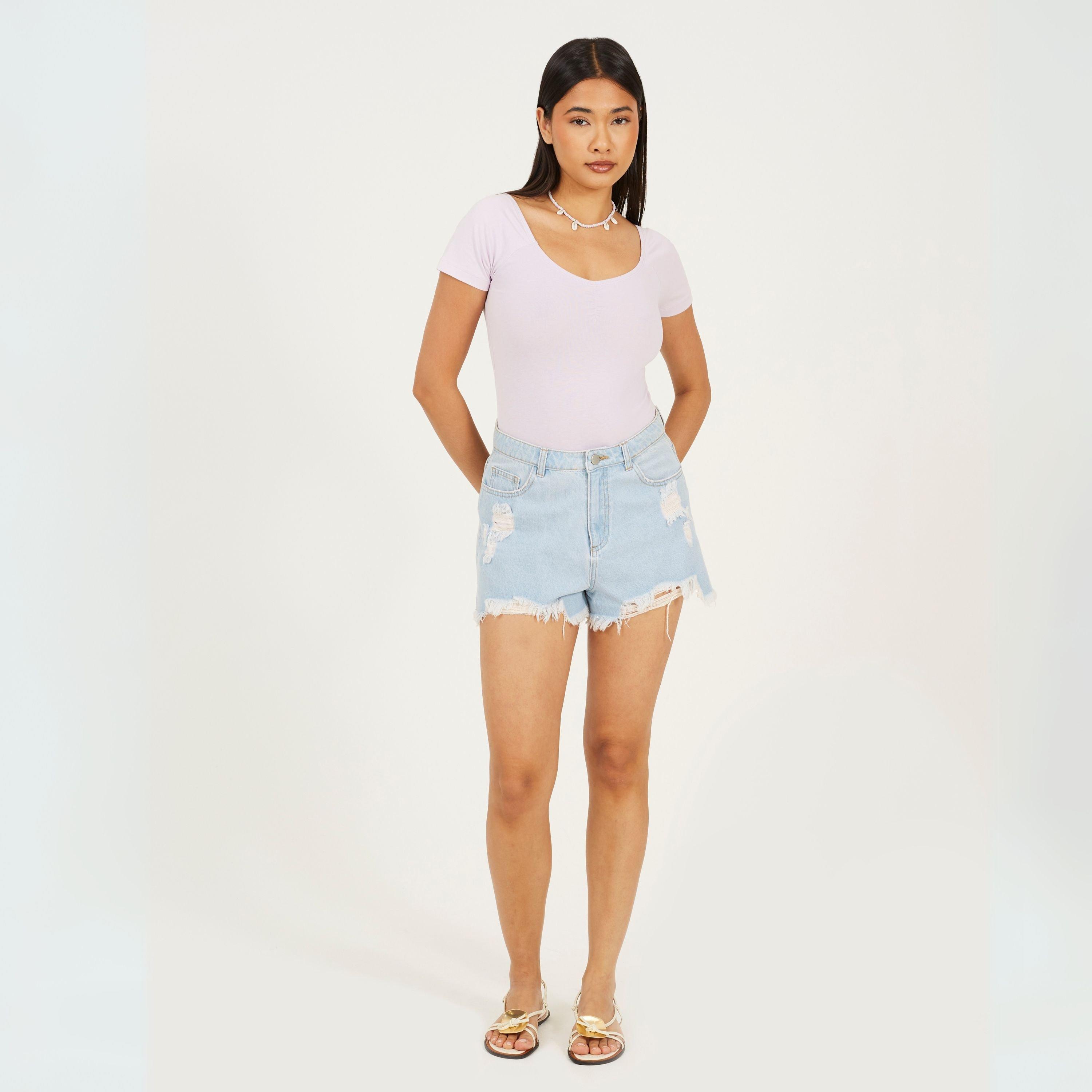 Dusky Lilac - Brave Soul - bodysuit with Gathered Detail - 4