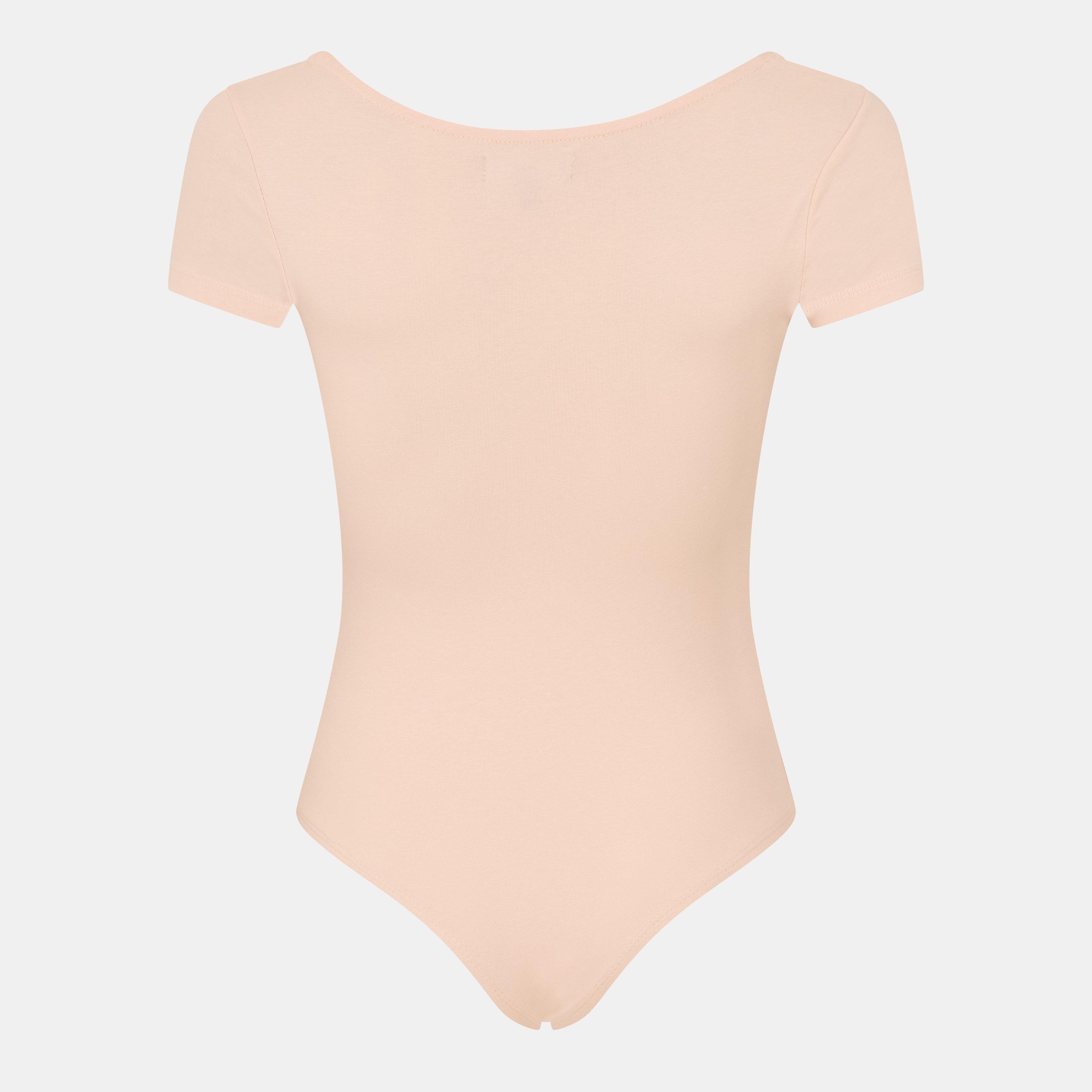 Blush Peach - Brave Soul - Neck T-shirt Bodysuit - 2