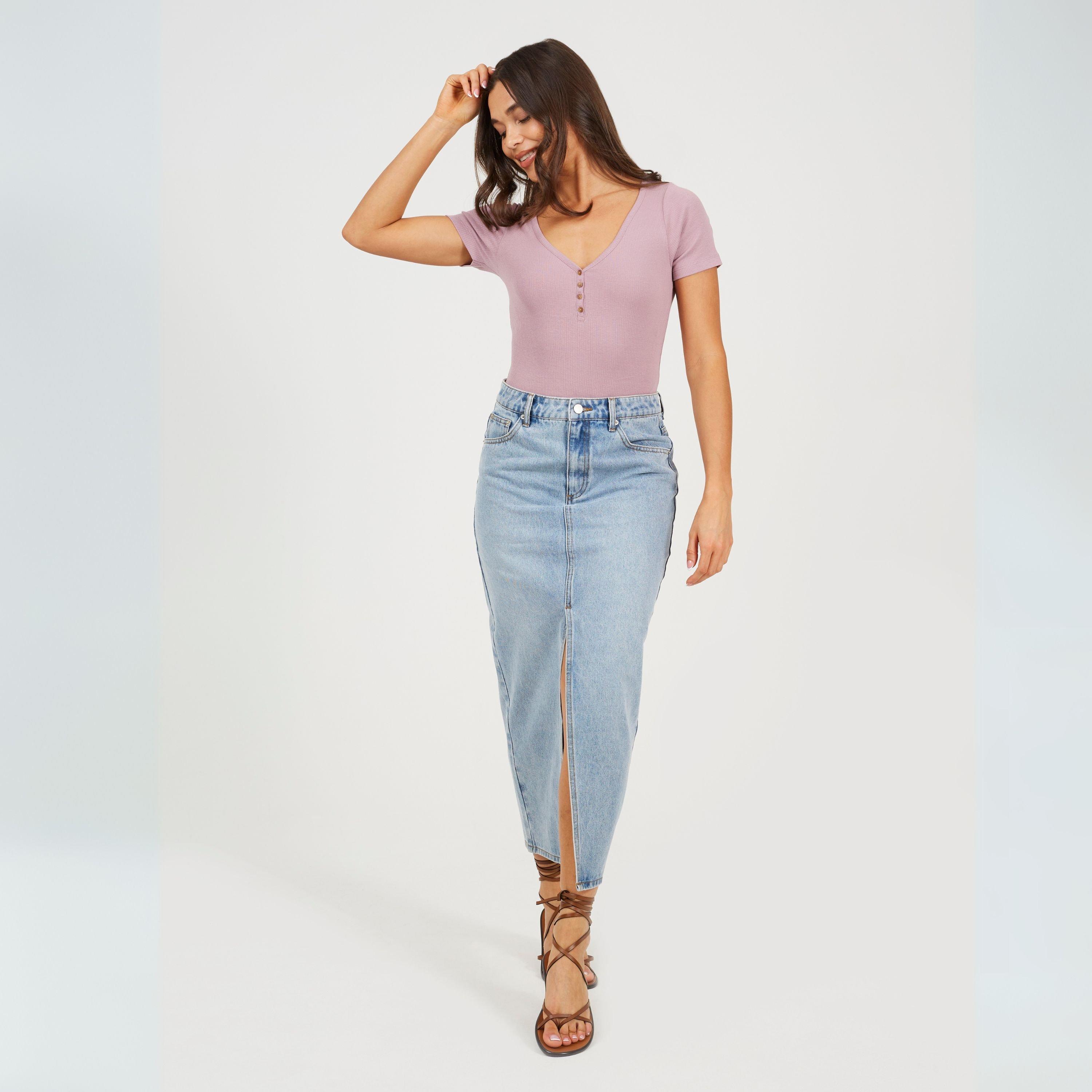 Mauve - Brave Soul - Bodysuit with Button Detail - 4