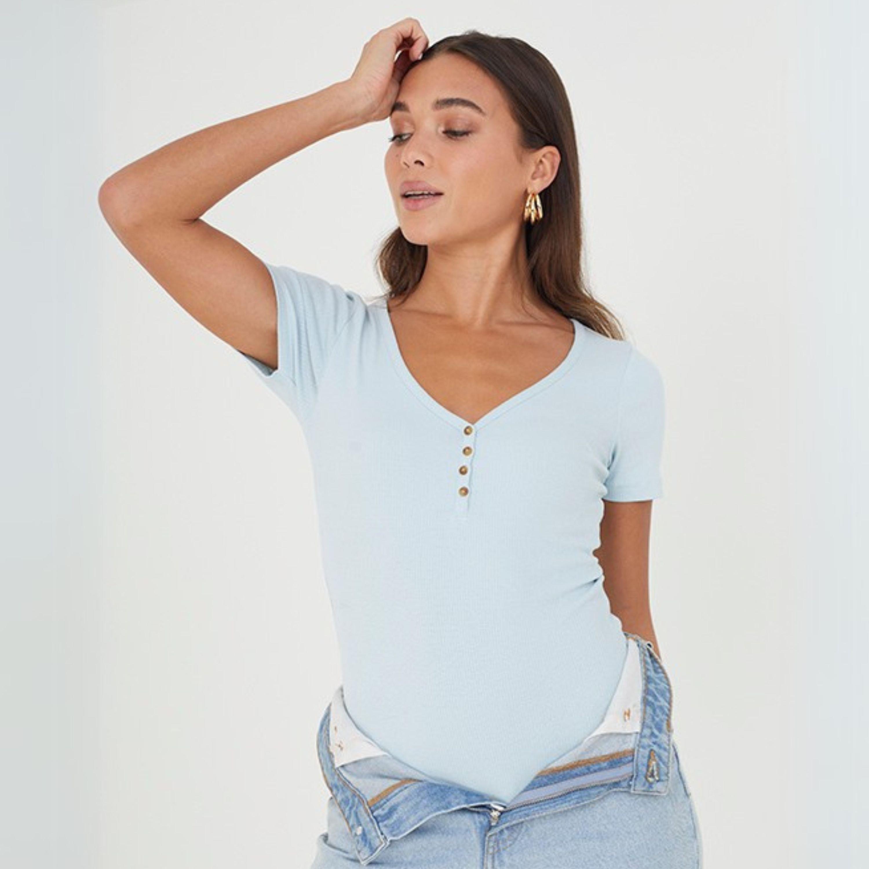 Azzurro Polvere - Brave Soul - Bodysuit with Button Detail - 3