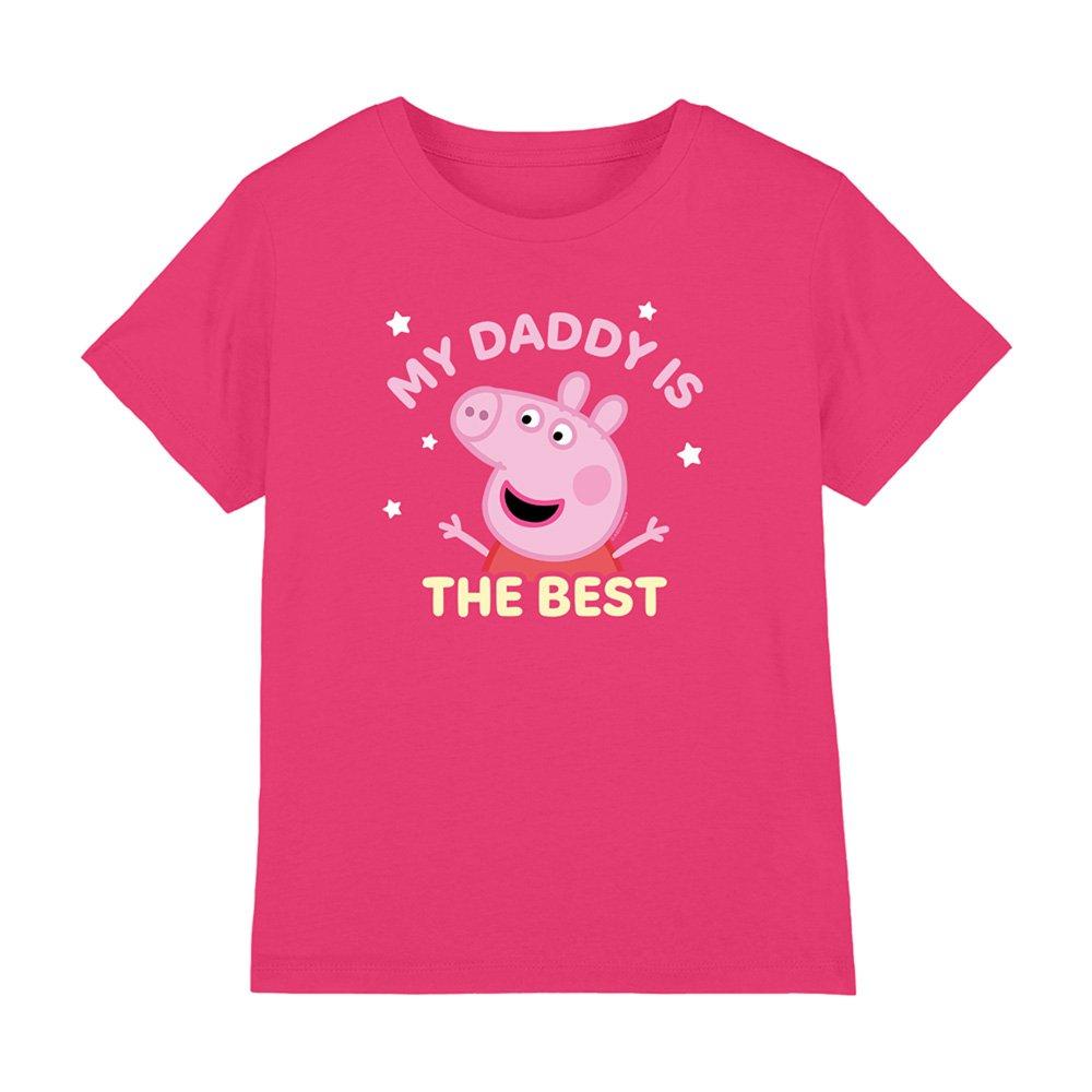Fuchsia - Hasbro - Peppa Pig My Daddy Is The Best Kids T Shirt Fuchs - 1
