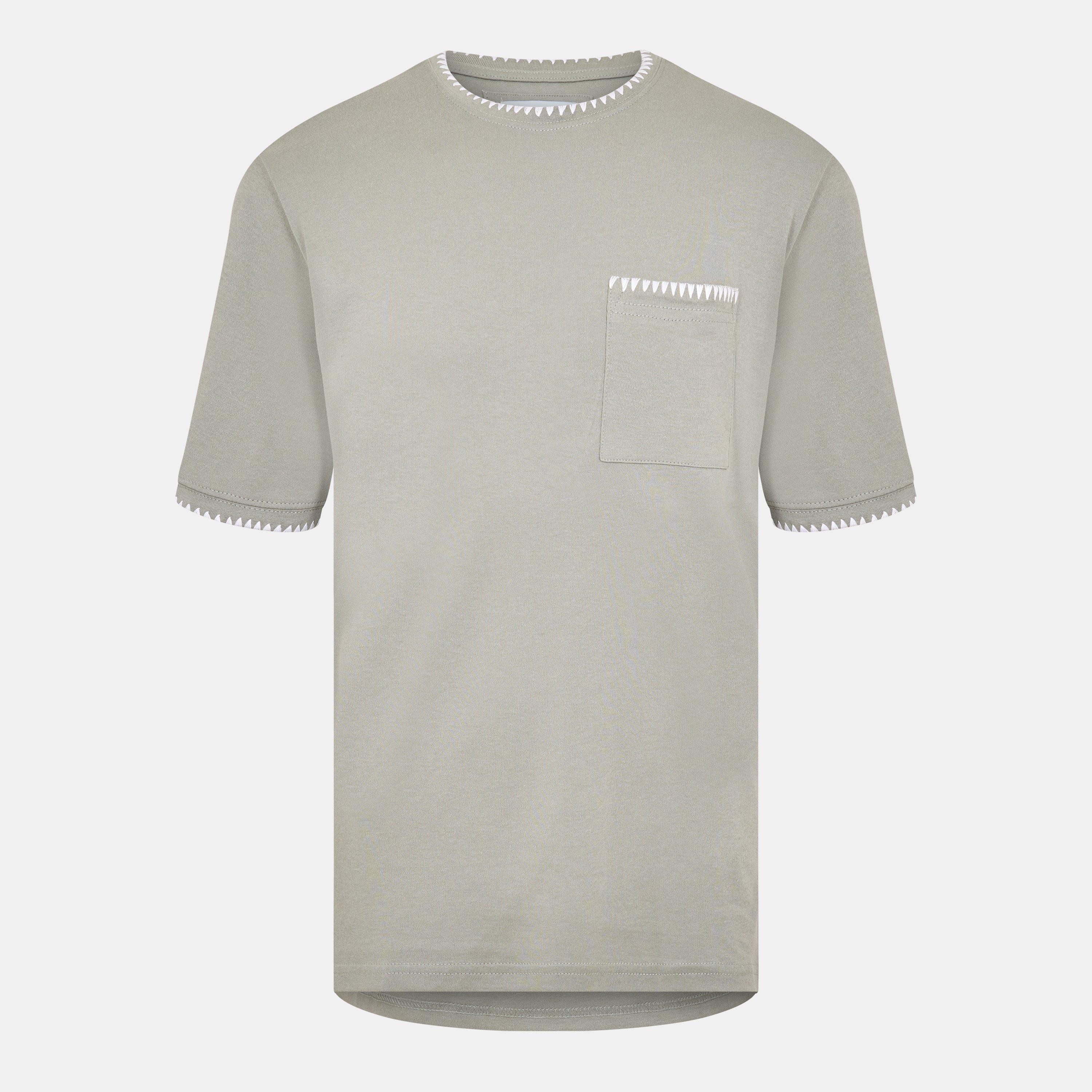 Threadbare Men's Perth Knitted Top - Sage/Ecru - Small