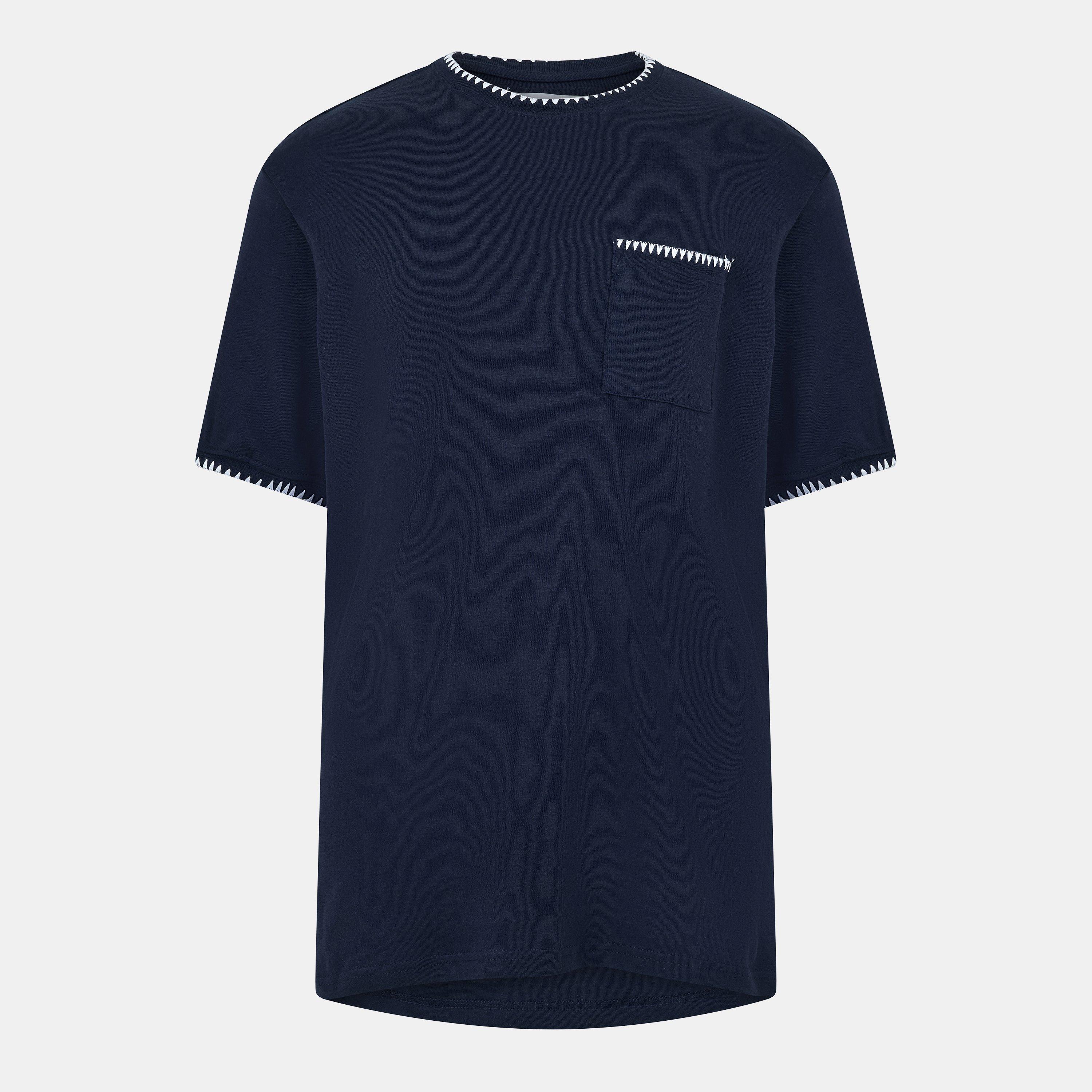 Threadbare Men's Perth Knitted Top - Navy/Ecru - Small