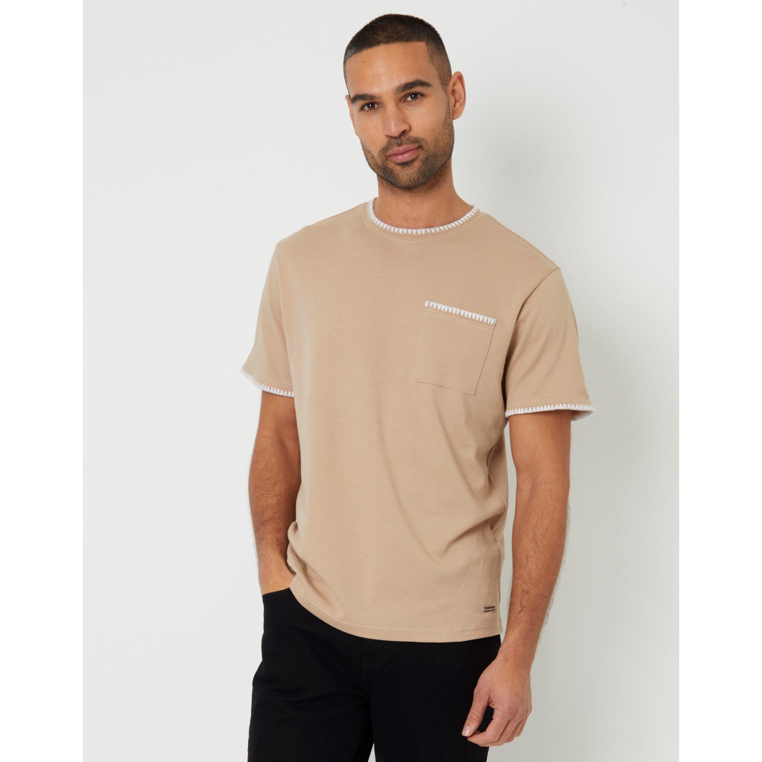 Threadbare Men's Perth Knitted Top - Stone/Ecru - Medium