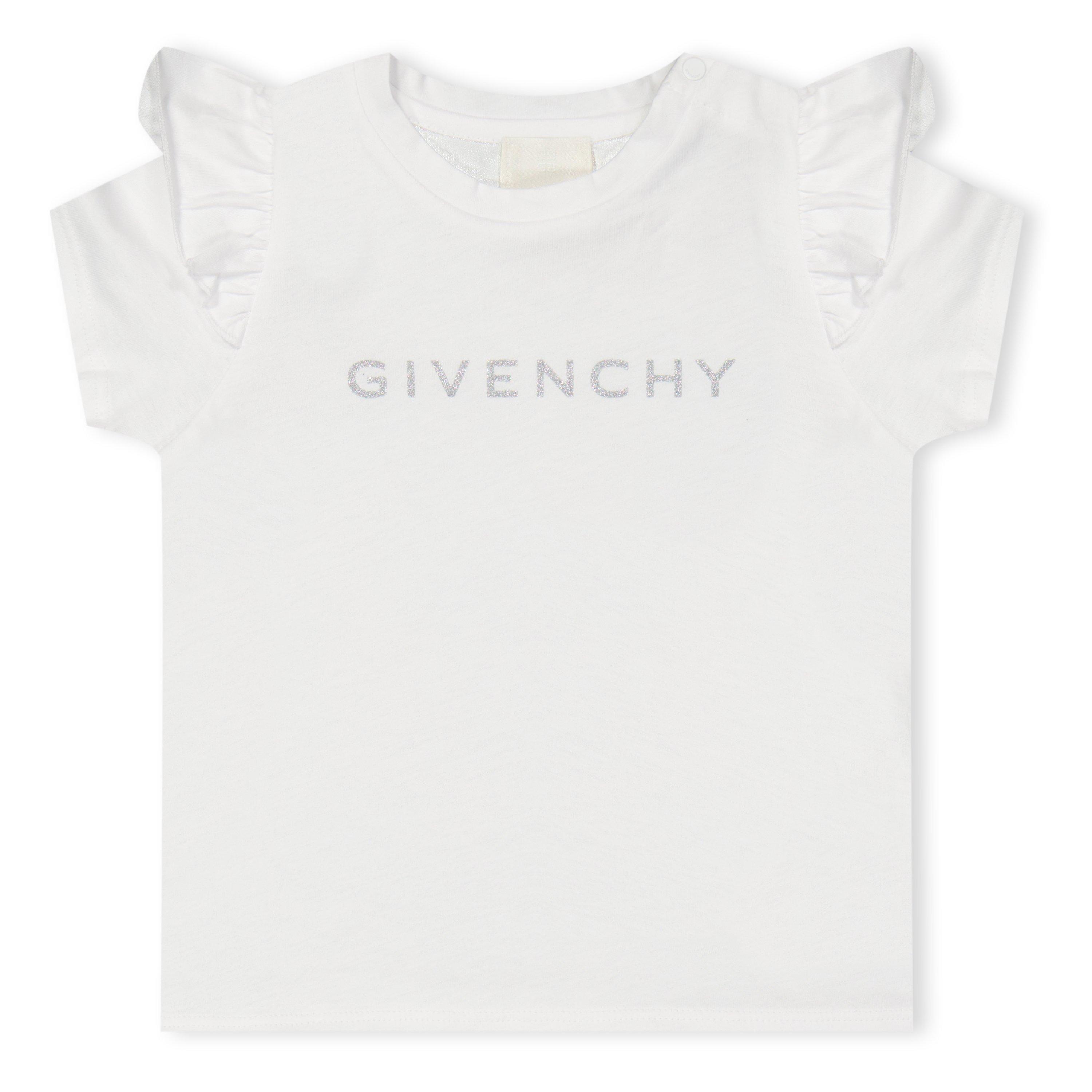 White 10P - GIVENCHY - Infant Girls' Frill Logo T-Shirt - 1