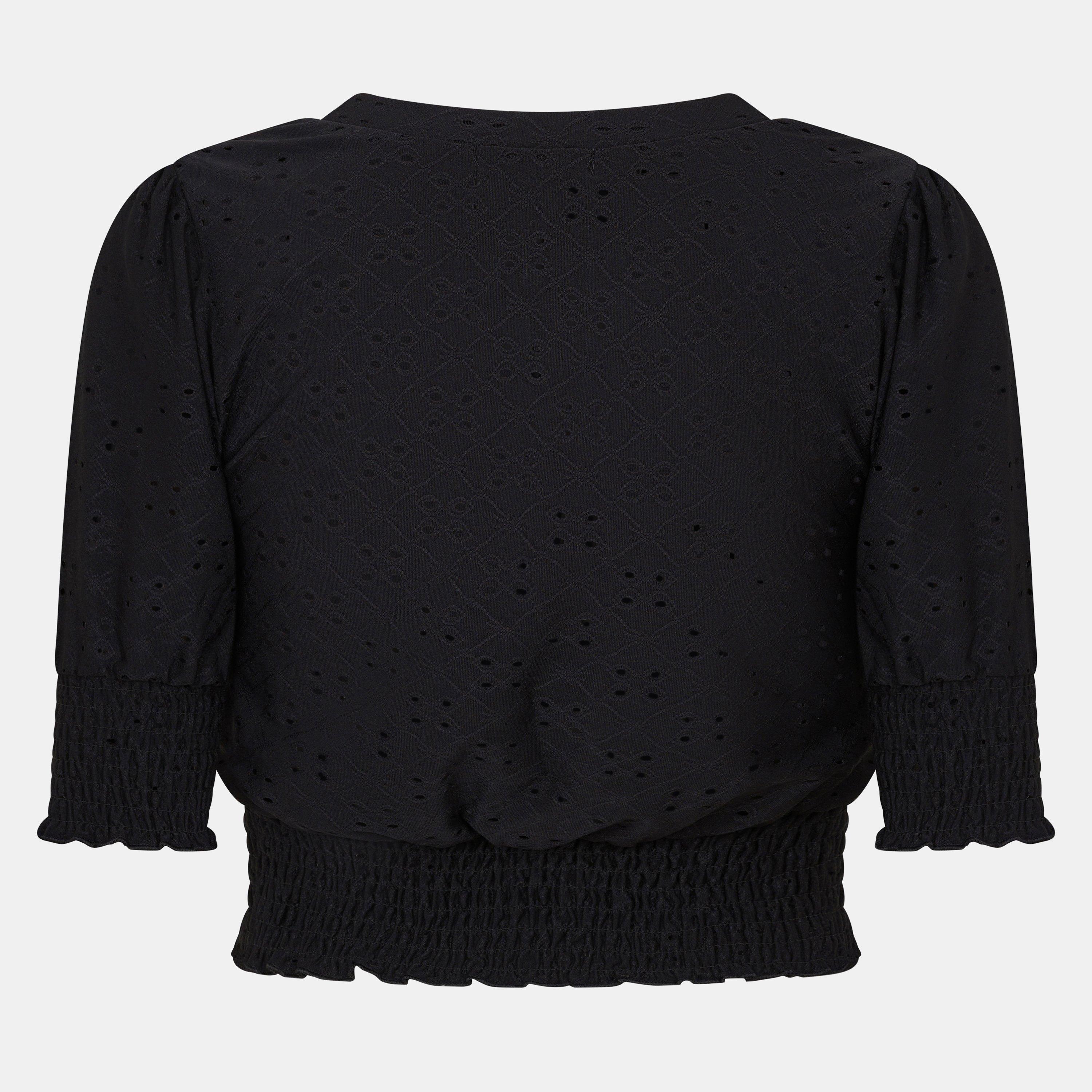 Black - Brave Soul - Top with Shirred Sleeves - 2