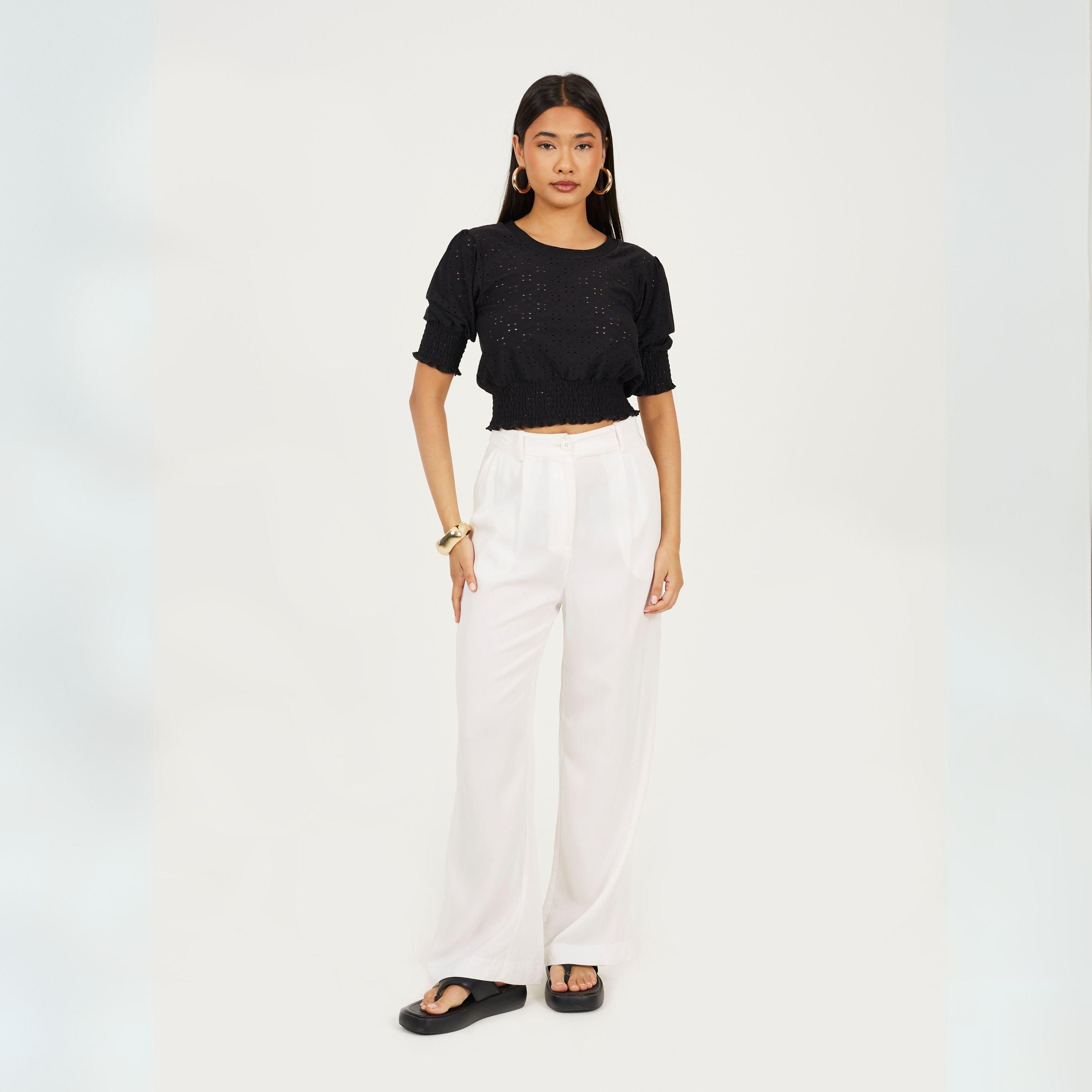 Black - Brave Soul - Top with Shirred Sleeves - 4