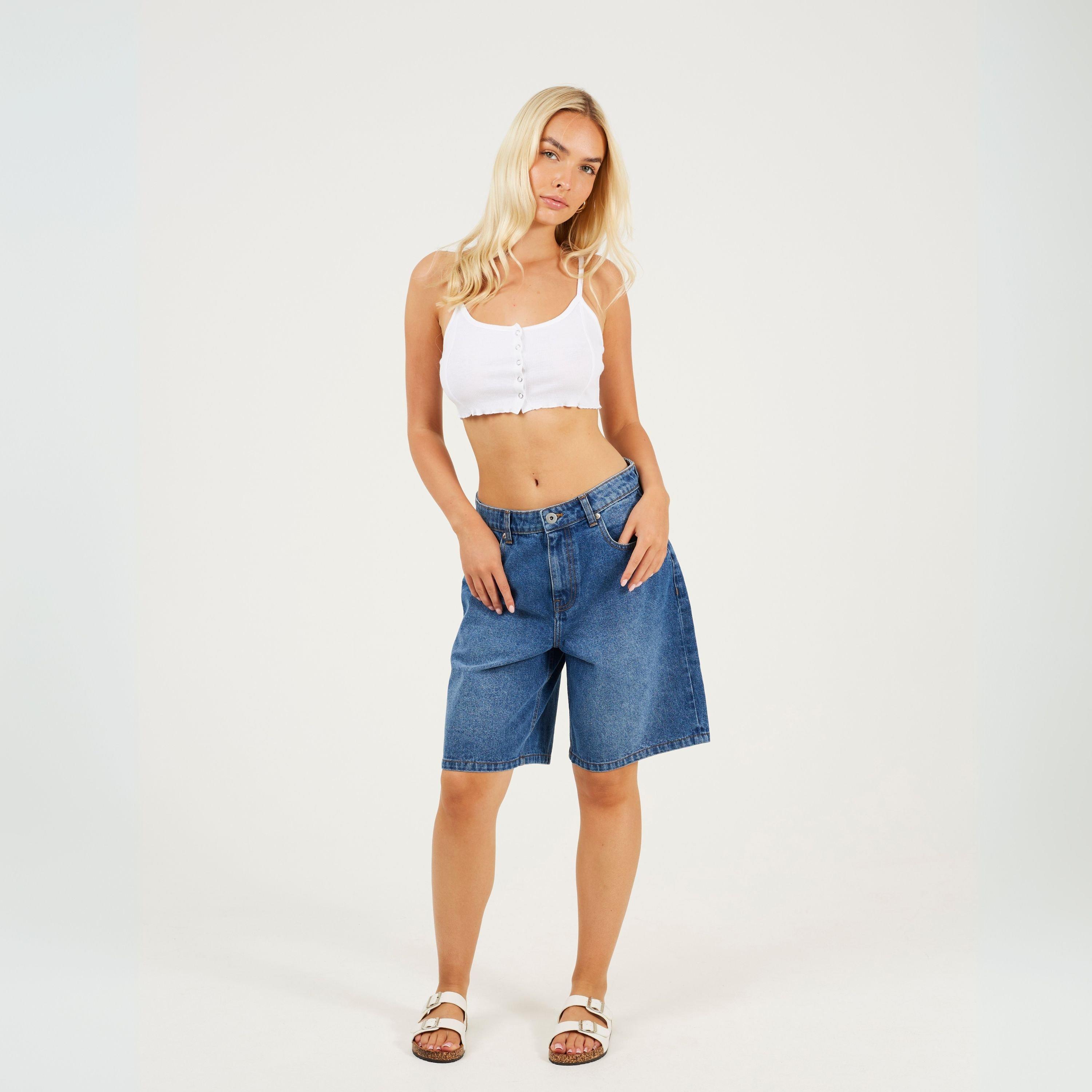White - Brave Soul - Button Through Crop Vest - 4