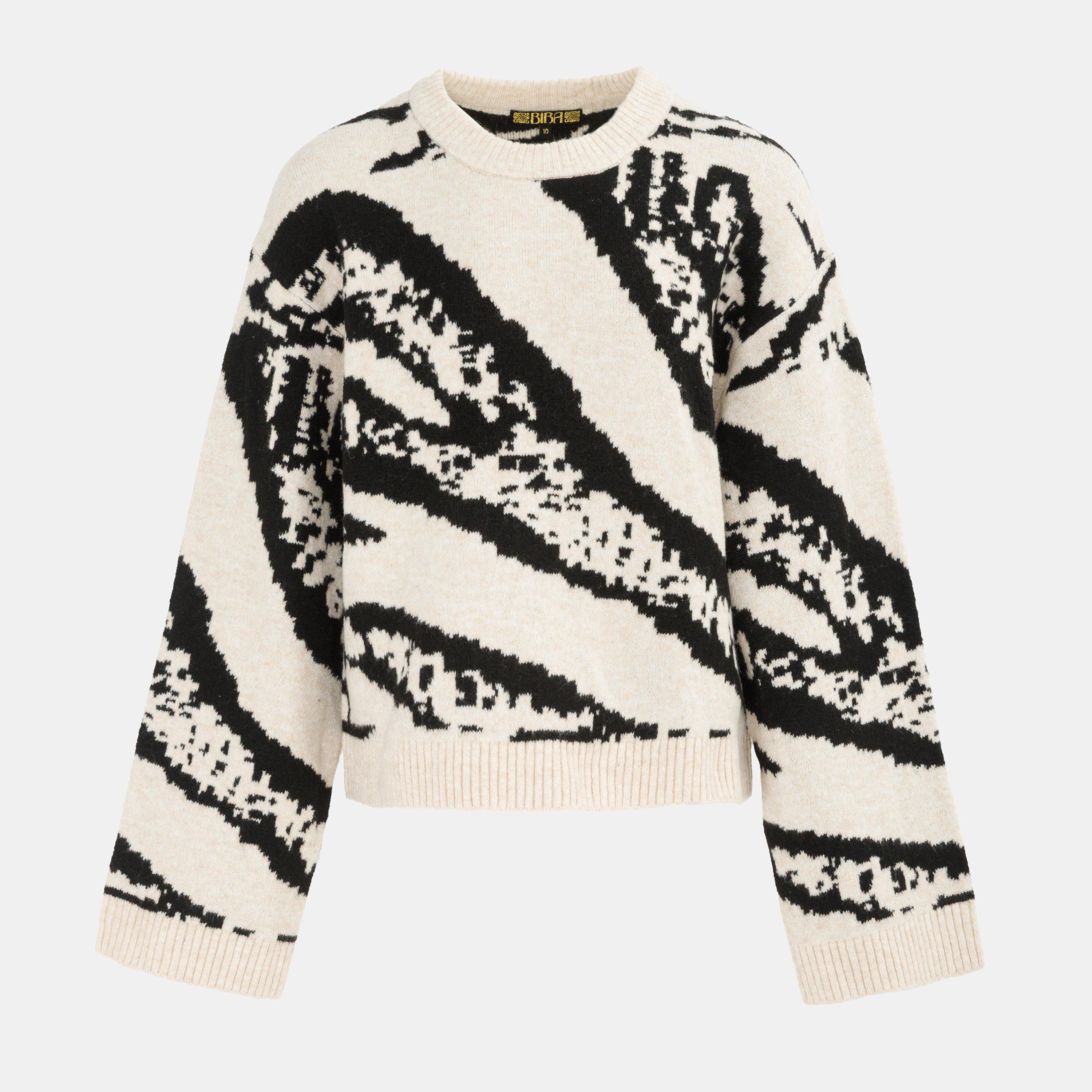 Biba Women's Mix Jumper Ld61 - Beige/Black - 10 (S)