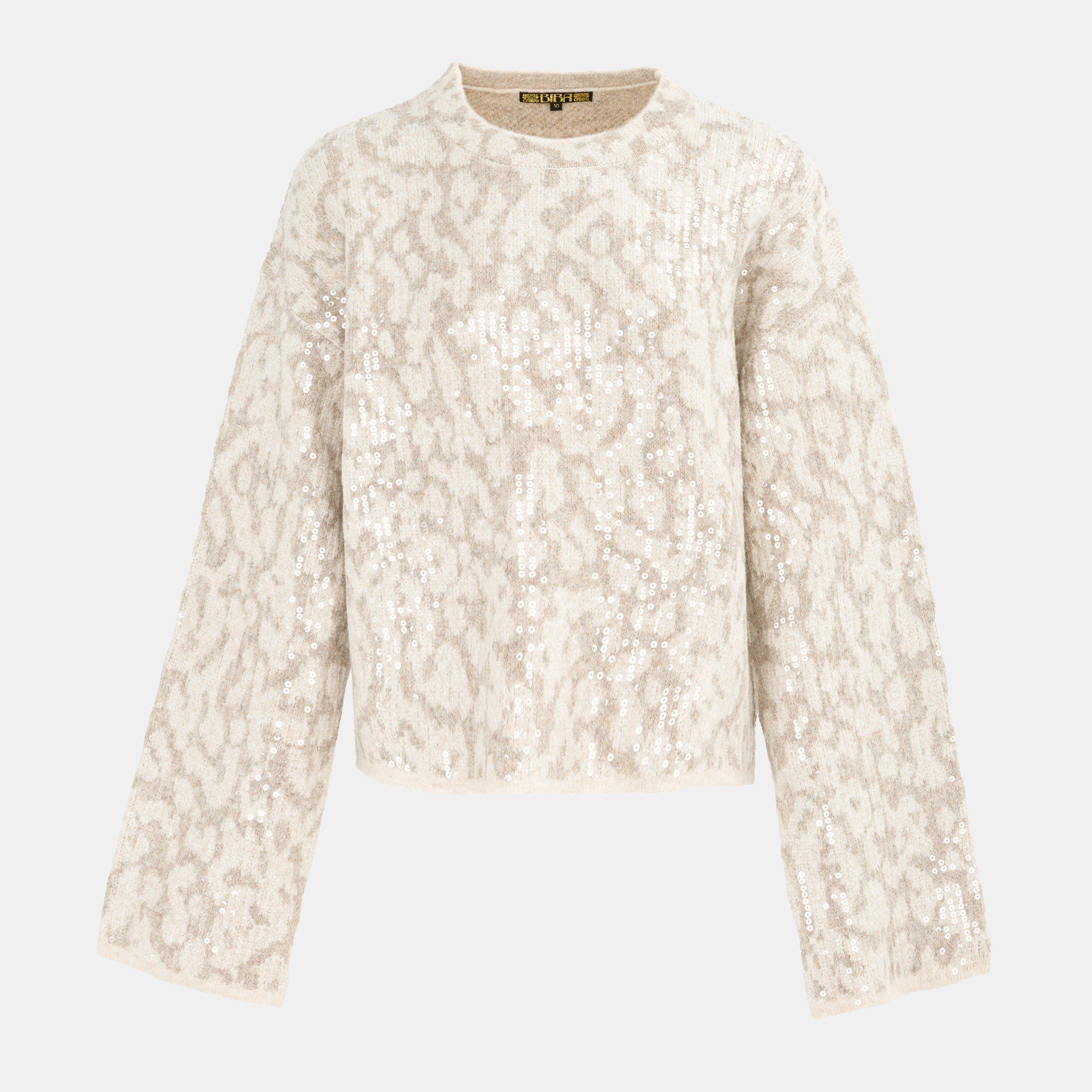 Biba Women's Leop Jumper Ld61 - Beige/Grey - 14 (L)