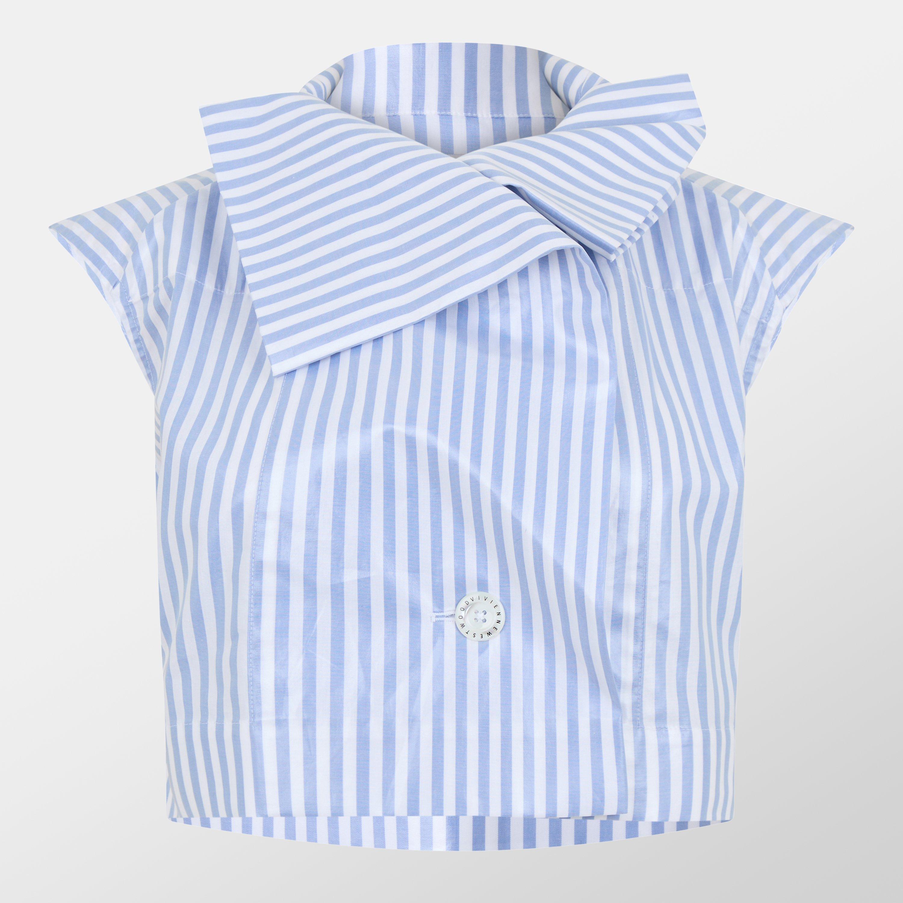 Vivienne Westwood Women's Honour Structured Sleeveless Shirt - White/Blue - Size 10 (40)