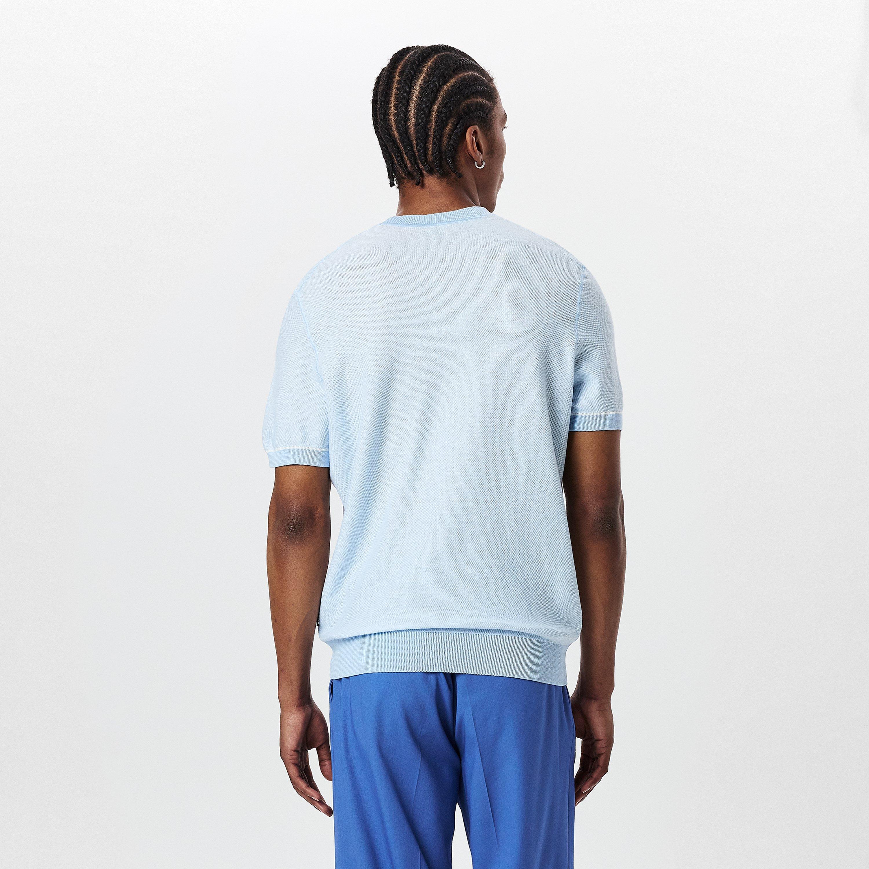 Lt Pas Blue 450 - Boss - Men's Cotton Knitted Top - 4
