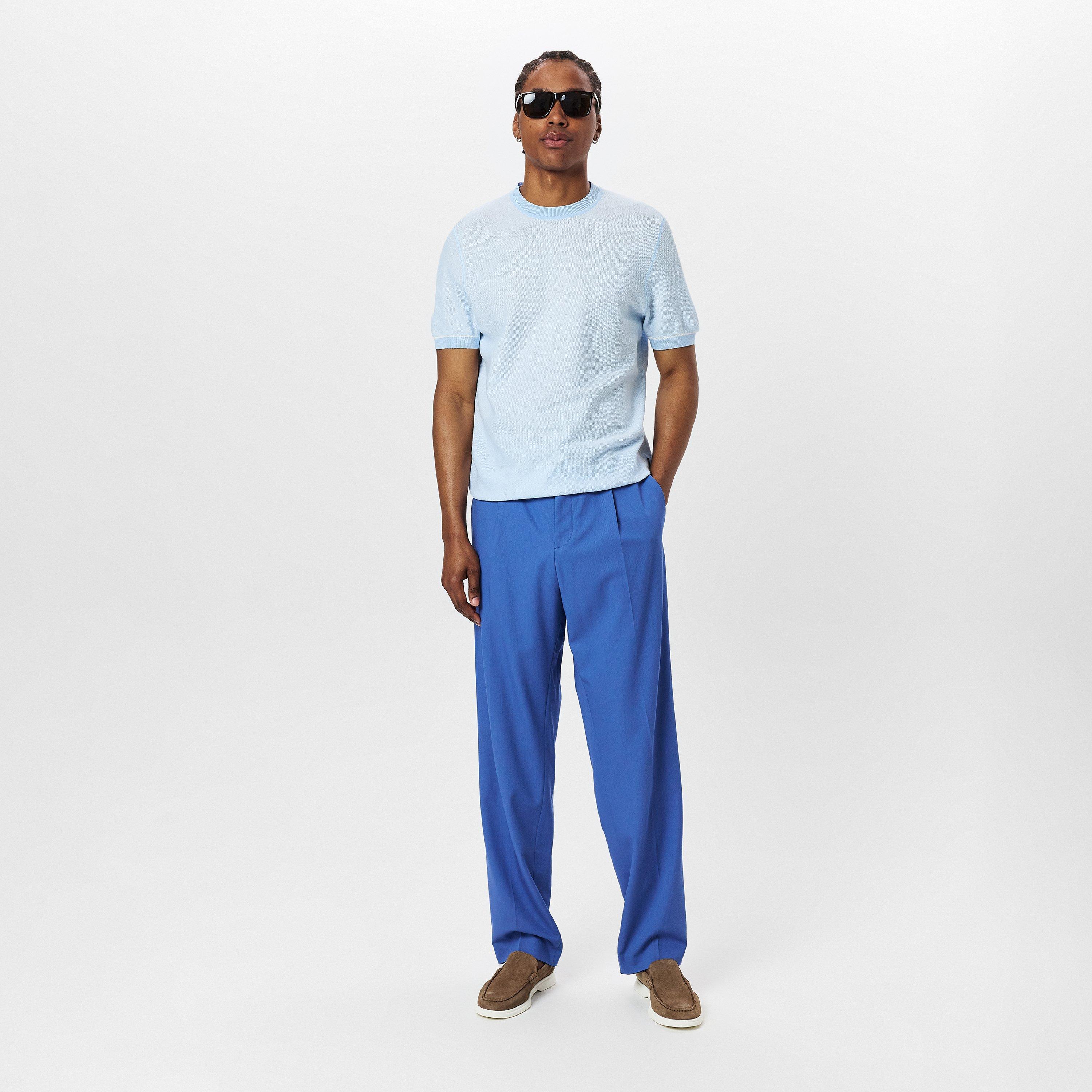 Lt Pas Blue 450 - Boss - Men's Cotton Knitted Top - 6
