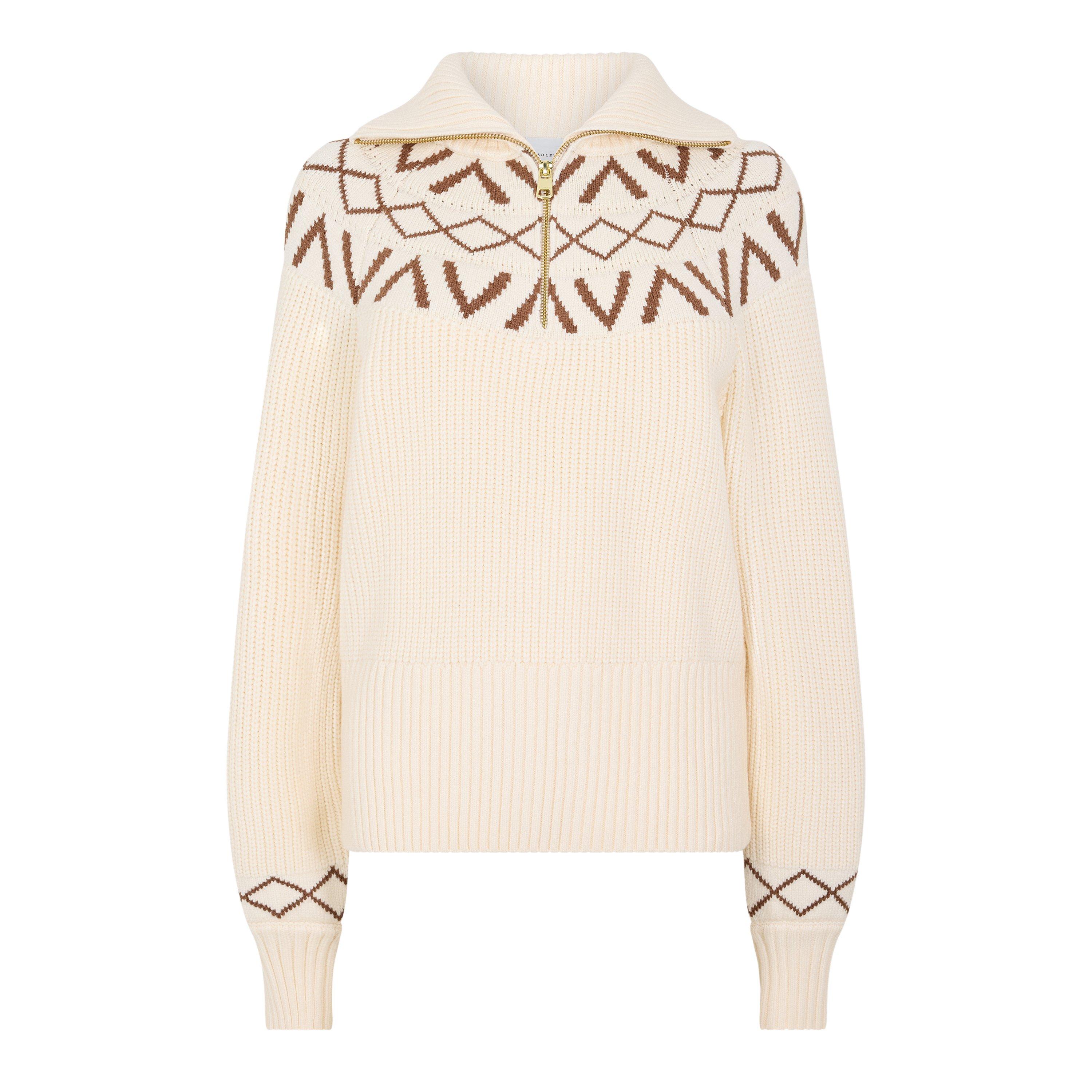 whitecap grey - Varley - Women’s Sigrid Ribbed-Knit Half-Zip Sweater - 1